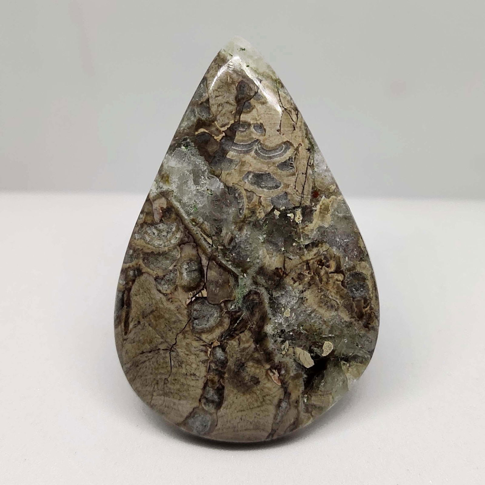 59.10 ct Natural Mushroom Jasper: All the stones listed are 100% natural and rarely selected from a big quantity lot also these are of very high quality. BID WITH CONFIDENCE!!! DIMENSIONS : 46X30X6 mm