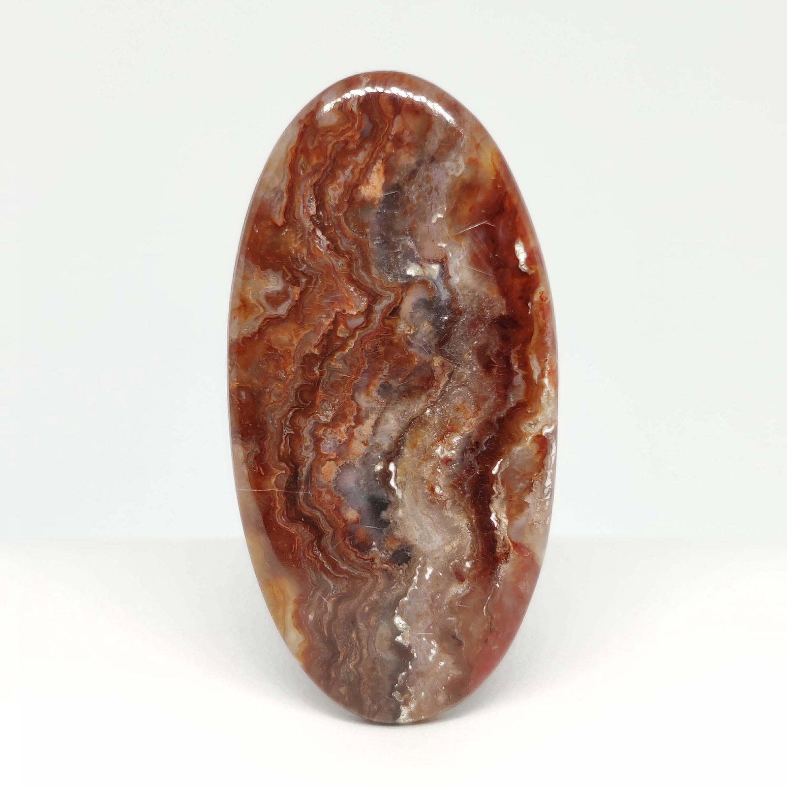 65.65 ct Natural Crazy Lace Agate: All the stones listed are 100% natural and rarely selected from a big quantity lot also these are of very high quality. BID WITH CONFIDENCE!!! DIMENSIONS : 56X28X4 mm