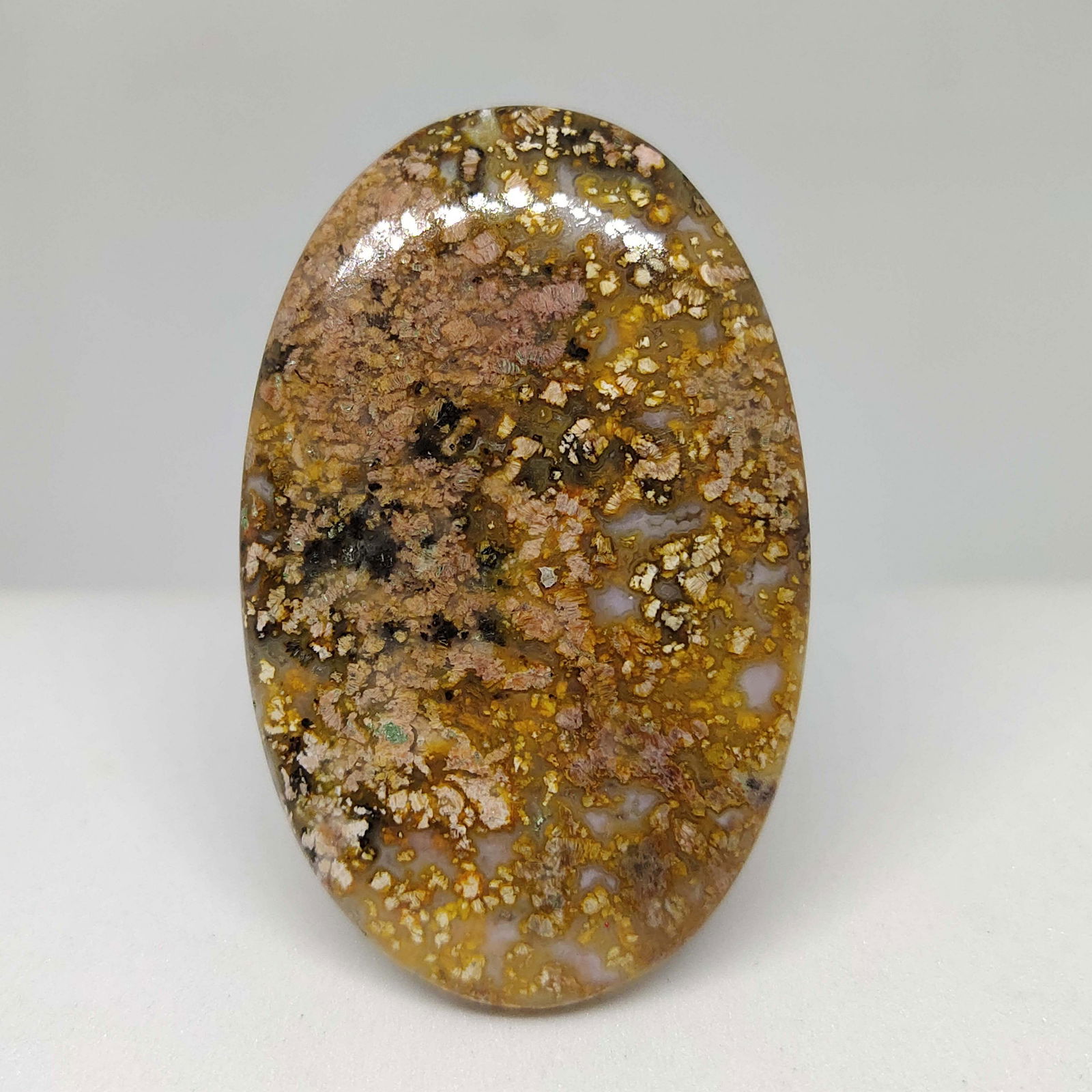 63.40 ct Natural Ocean Jasper: All the stones listed are 100% natural and rarely selected from a big quantity lot also these are of very high quality. BID WITH CONFIDENCE!!! DIMENSIONS : 47.40X30.09X5.45 mm