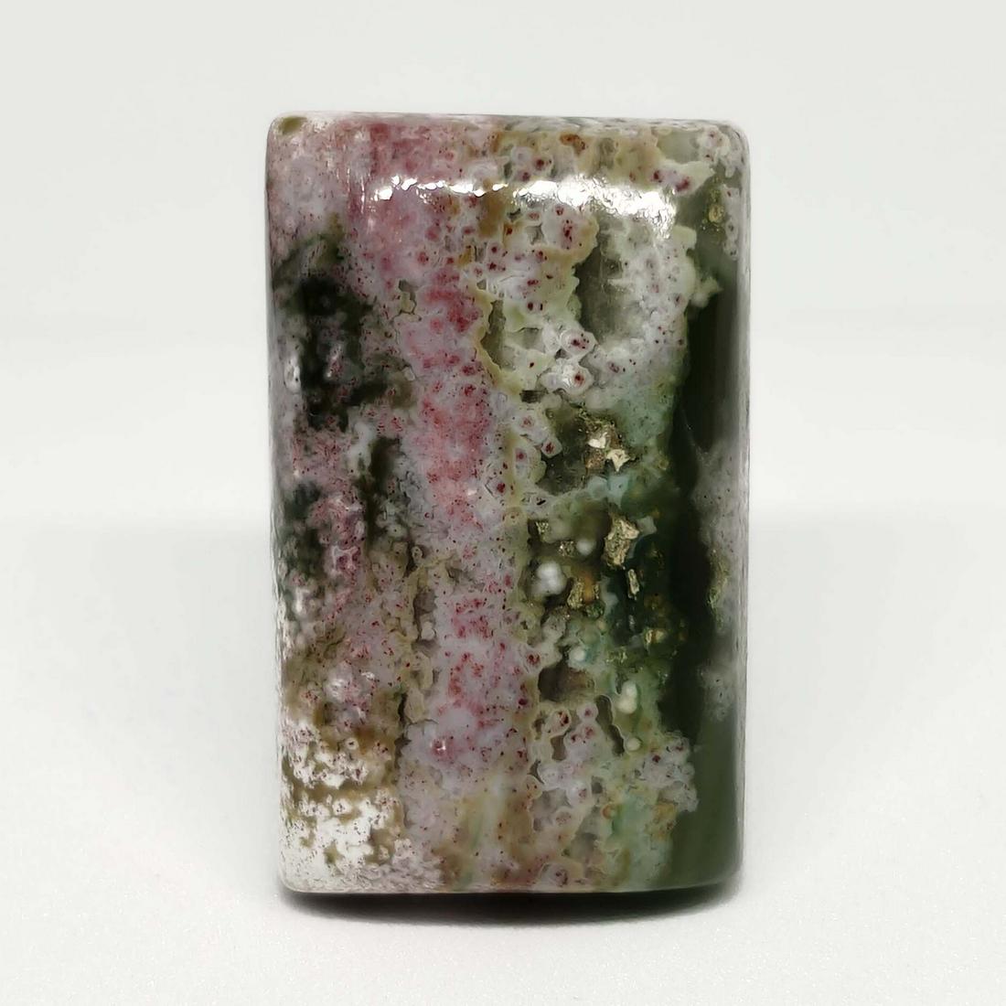 27.80 ct Natural Ocean Jasper: All the stones listed are 100% natural and rarely selected from a big quantity lot also these are of very high quality. BID WITH CONFIDENCE!!! DIMENSIONS : 25X15X6 mm