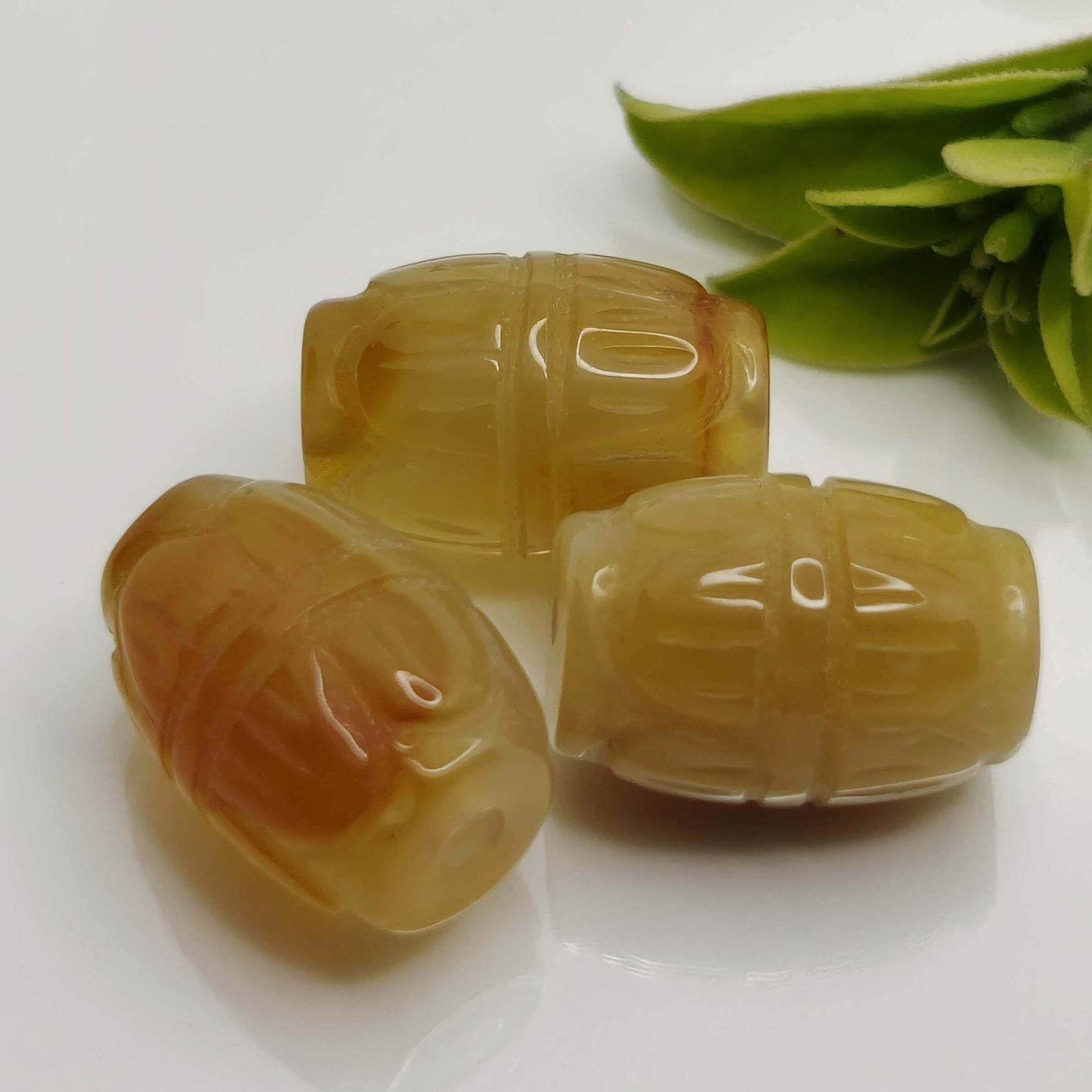 32.70 ct Natural Australian Banded Agate Drum Beads (1 of 1)