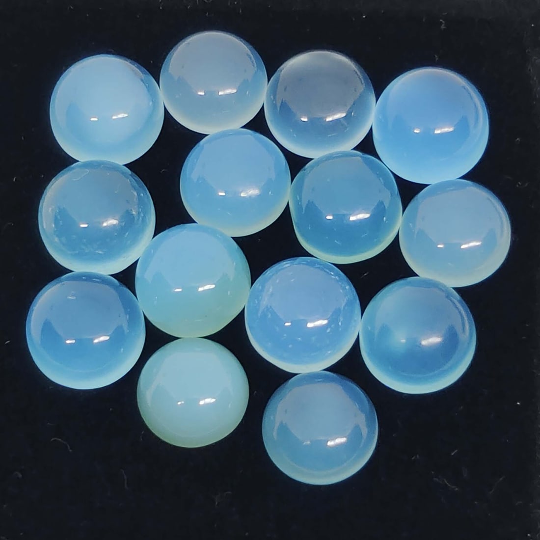 19.50 ct Natural Blue Chalcedony Round Set (1 of 2)