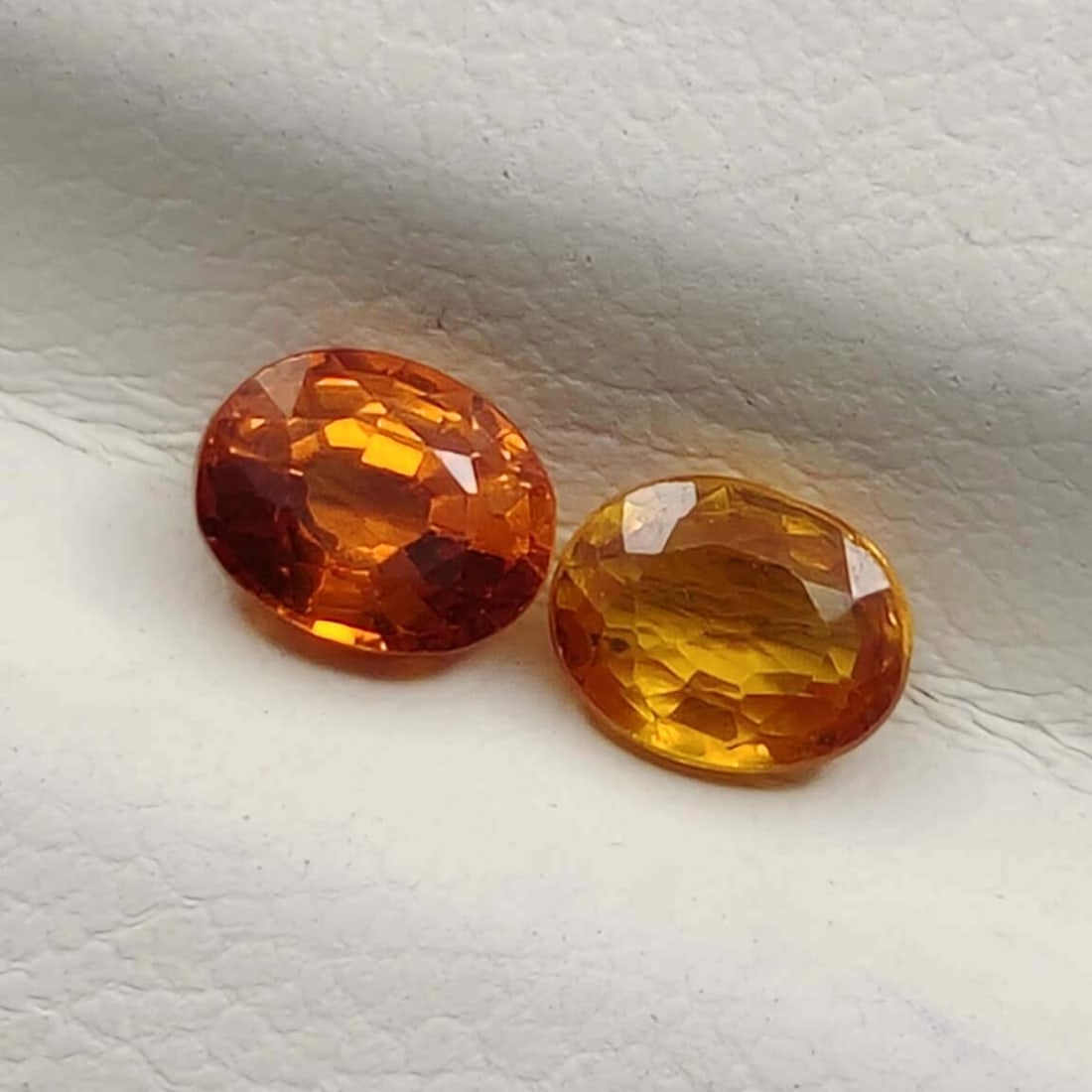 0.90 Ct Natural Orange Sapphire Pair (1 of 2)