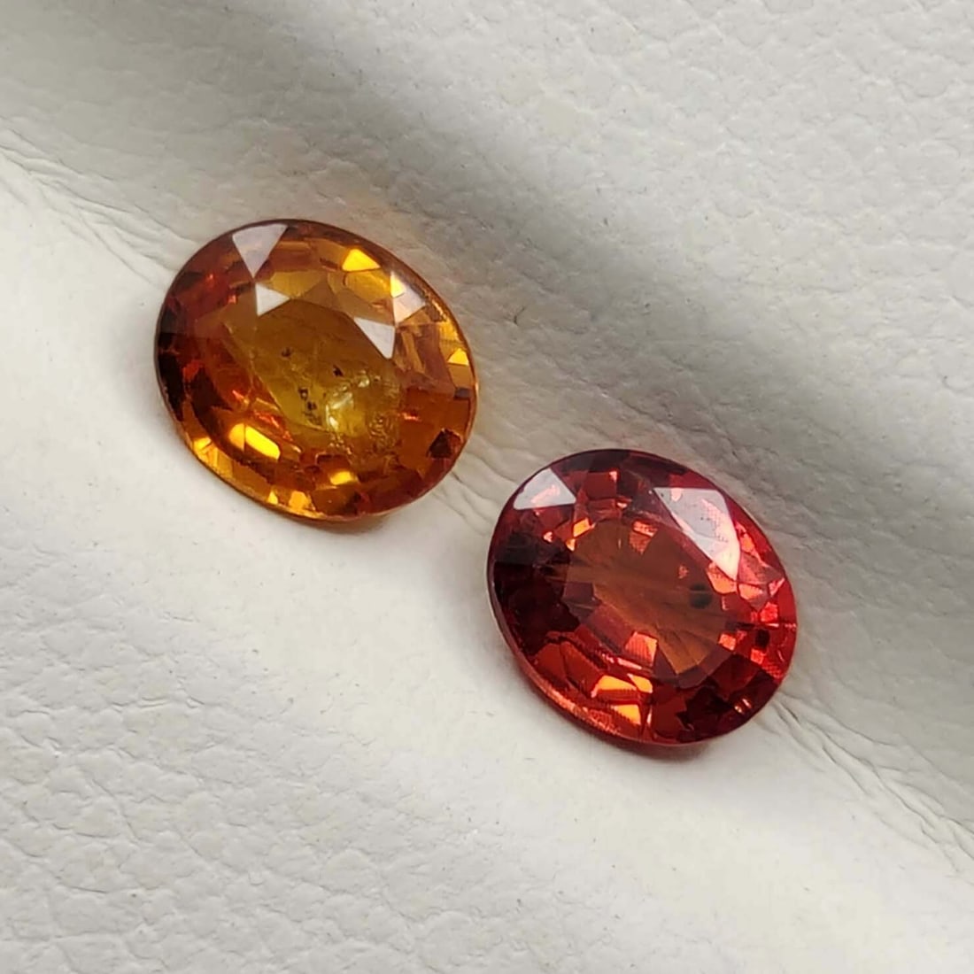1 Ct Natural Orange Sapphire Pair (1 of 2)