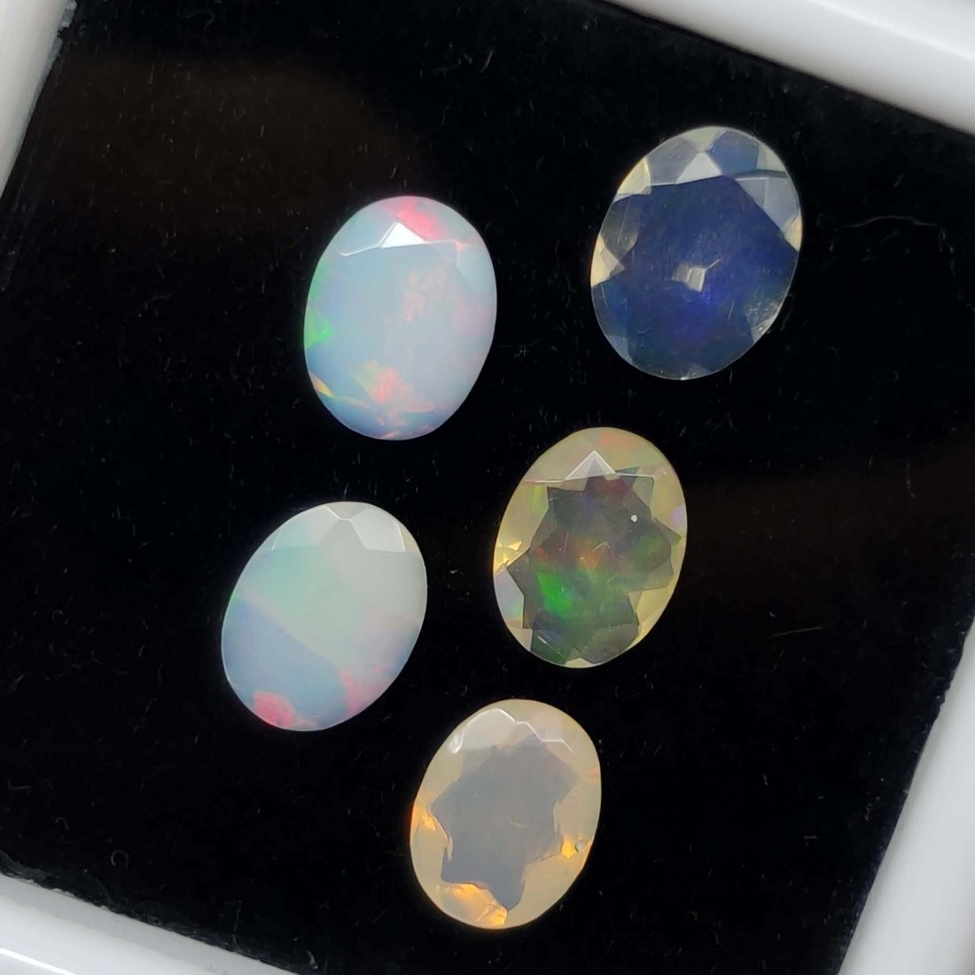 3.10 Ct Natural Ethiopian Multicolor Fire Opal Oval Cut Set (1 of 2)