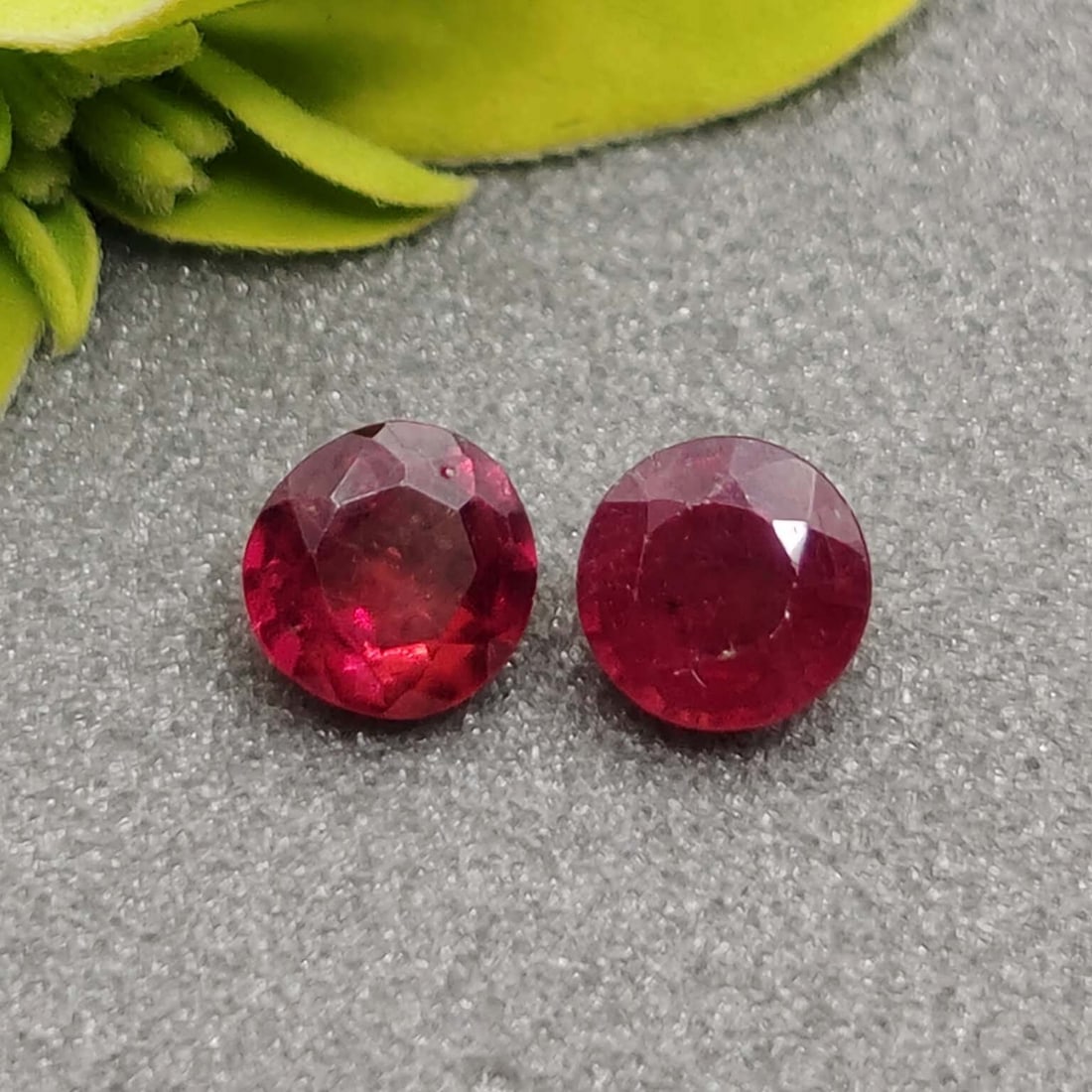 0.70 Ct Natural Mozambique Red Ruby  Pair (1 of 1)