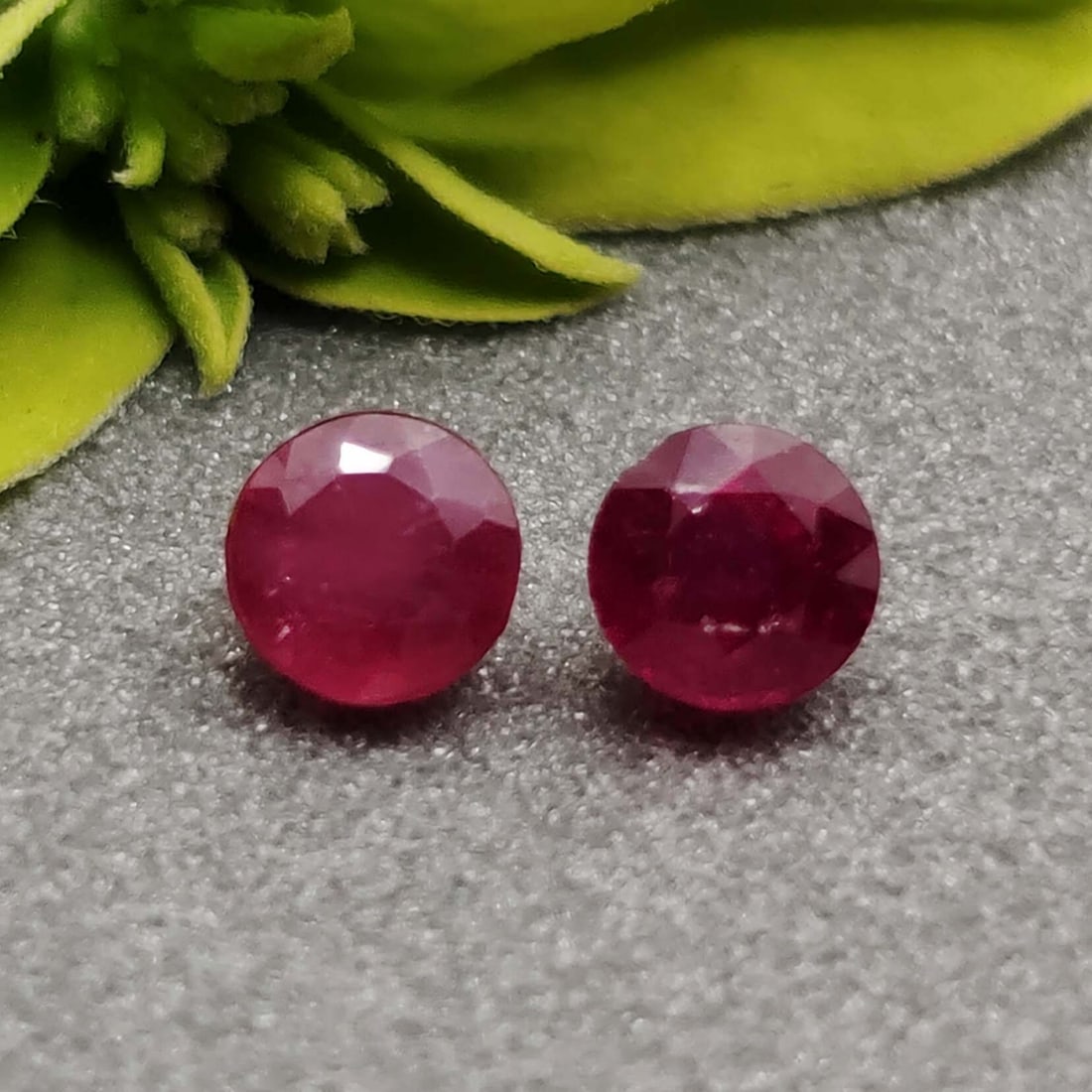 0.80 Ct Natural Mozambique Red Ruby  Pair (1 of 2)