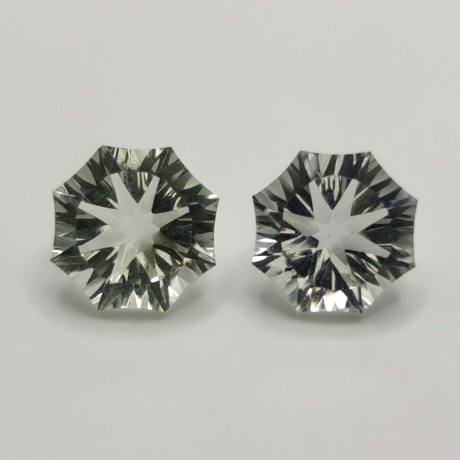 7.35 Ct Natural Green Amethyst Fancy Shape Pair (1 of 2)