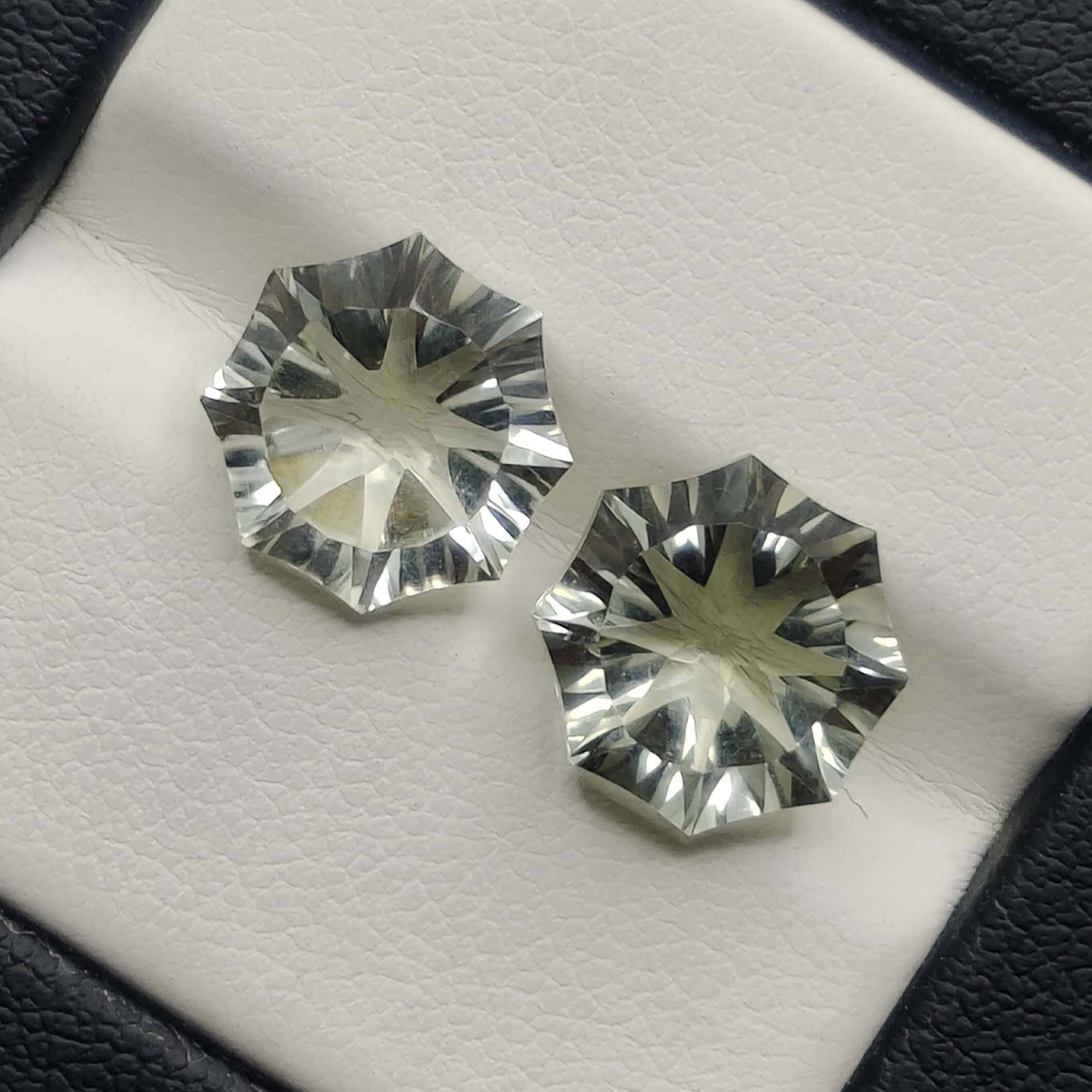 7.40 Ct Natural Green Amethyst Fancy Shape Pair (1 of 2)