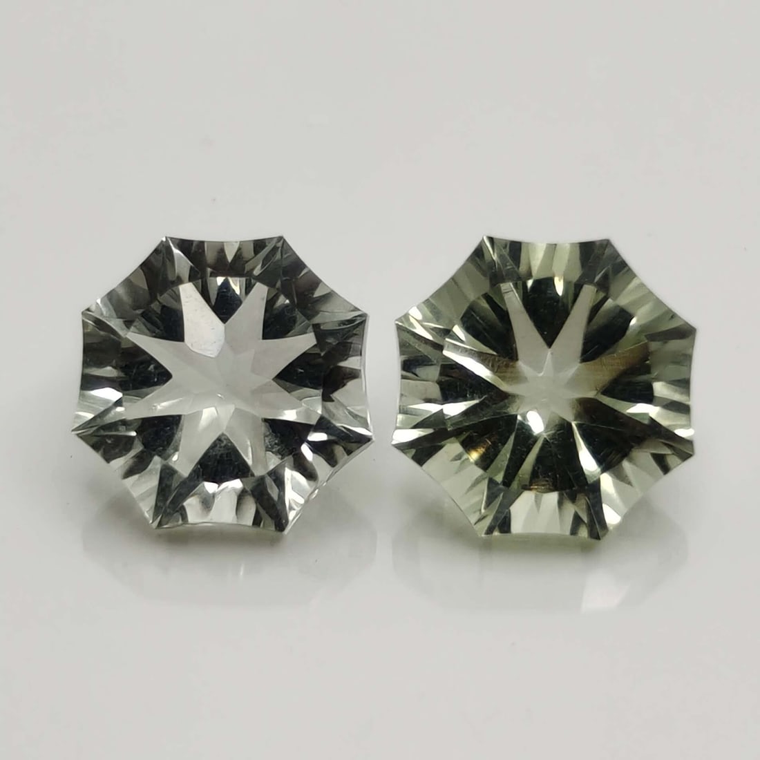 7.45 Ct Natural Green Amethyst Fancy Shape Pair (1 of 2)