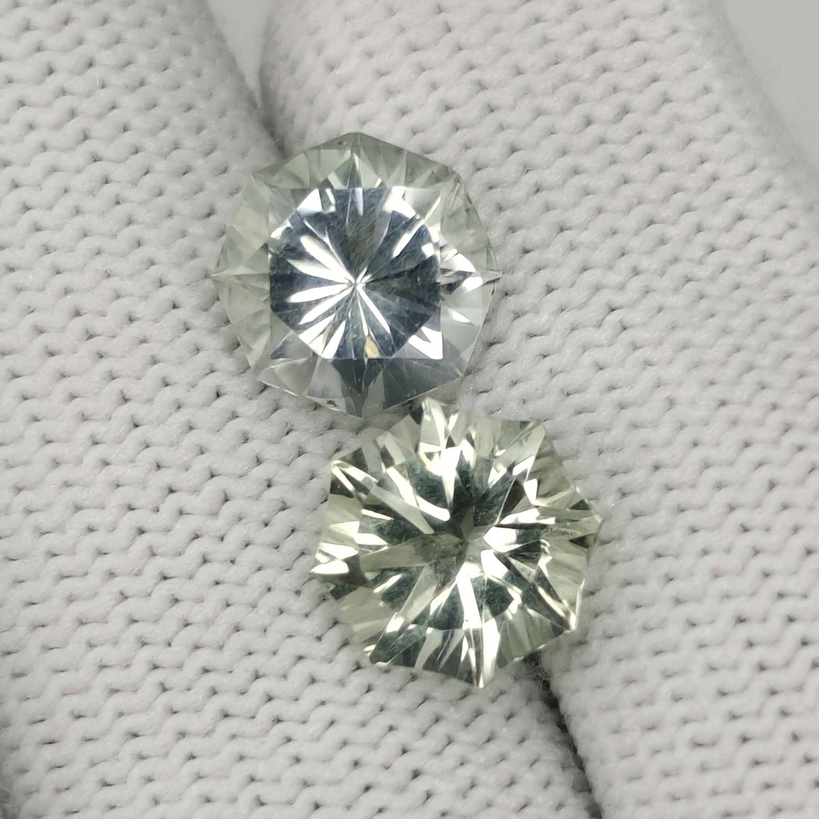 7.51 Ct Natural Green Amethyst Fancy Shape Pair (1 of 3)