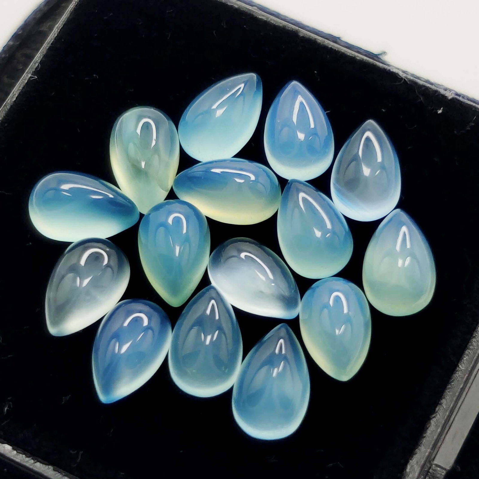 13.50 ct Natural Blue Chalcedony Pear Set (1 of 1)