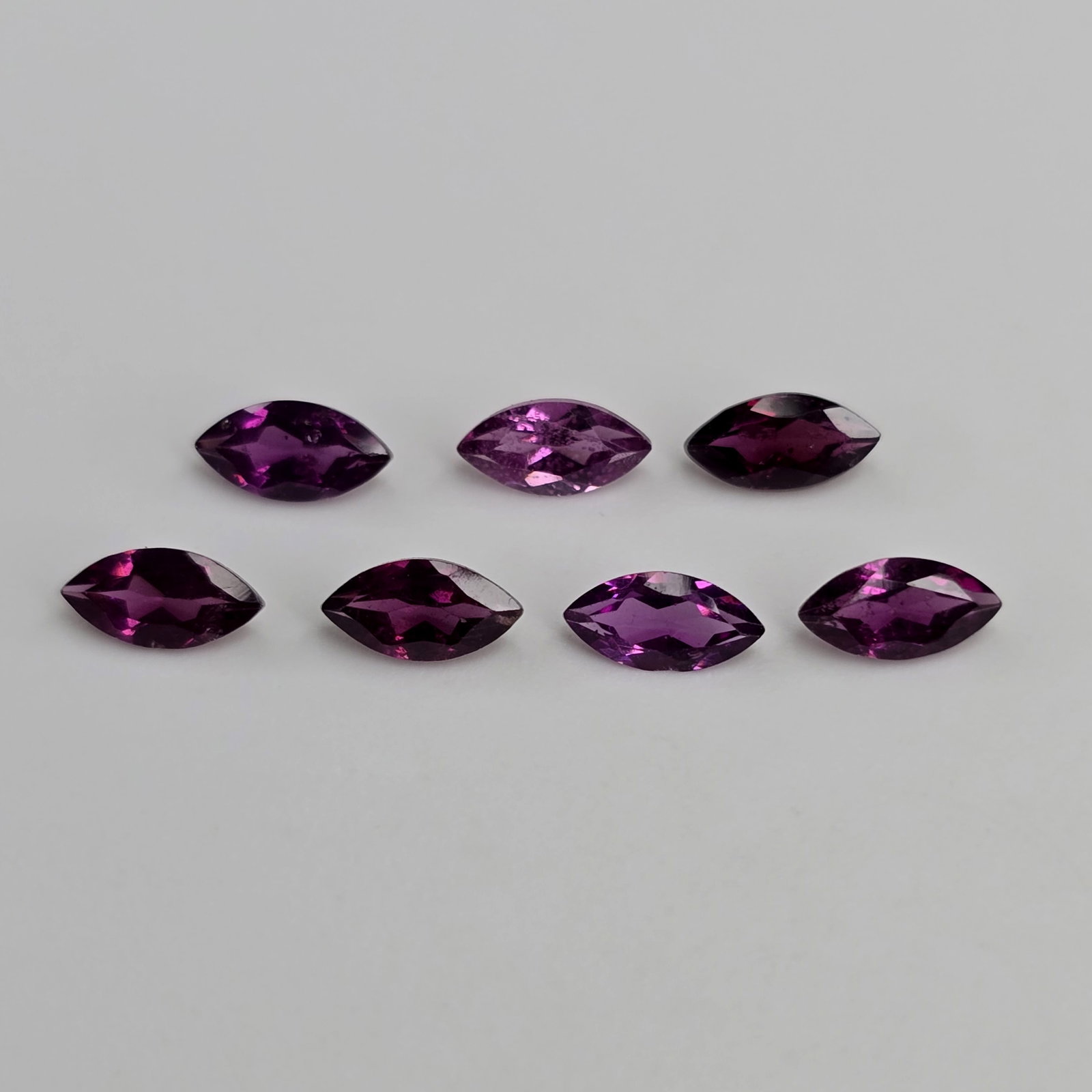 2.03 Ct Natural Rhodolite Garnet Marquise Set: Gemstones: Rhodolite Garnet /Carat Weights: 2.03 ct /Size or Dimensions: 6 X 3 mm /