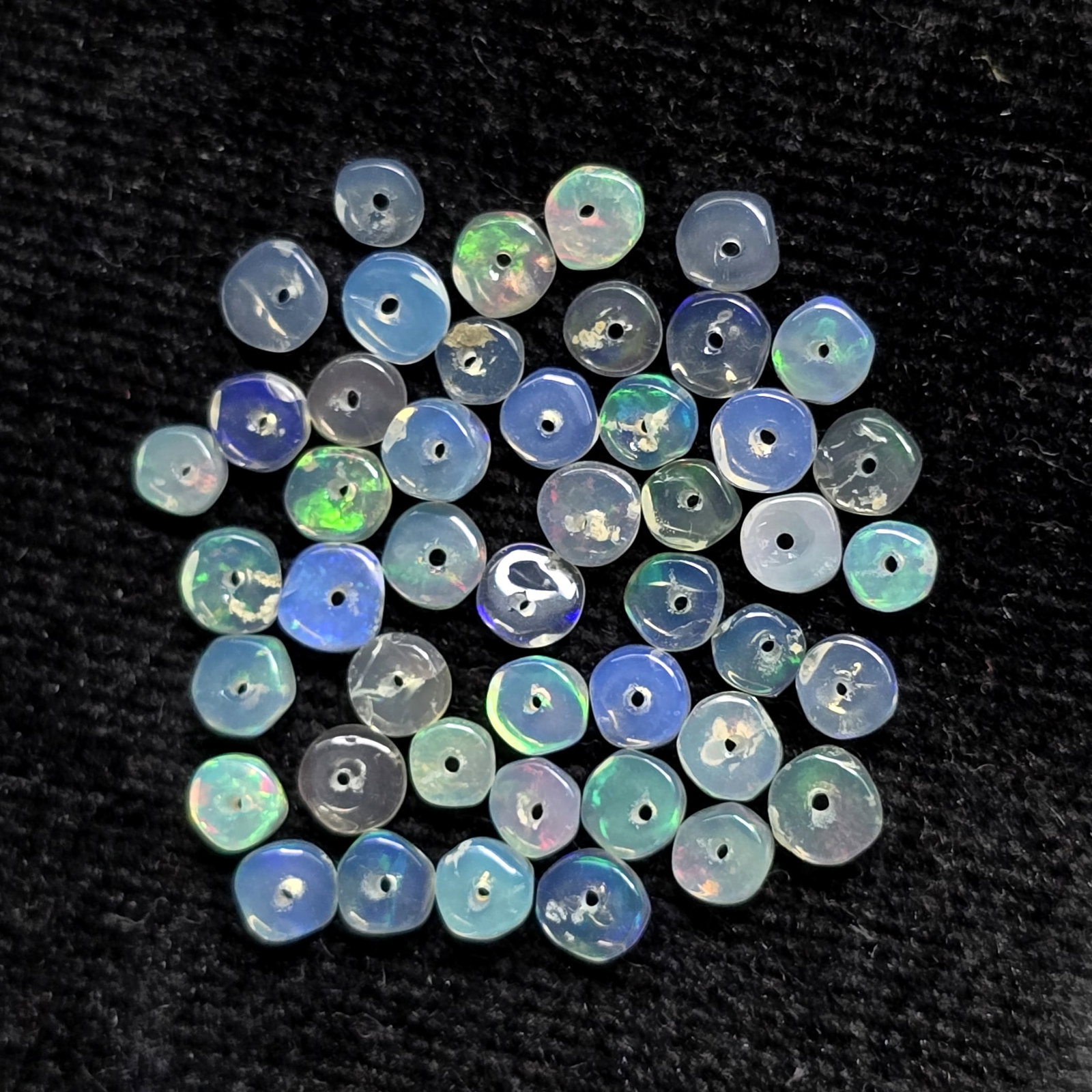 5 Ct Natural Ethiopian Fire Opal Loose Beads: Gemstones: Natural Fire Opal /Carat Weights: 5 ct /Size or Dimensions: 3 to 3.80 mm /Treatment: No