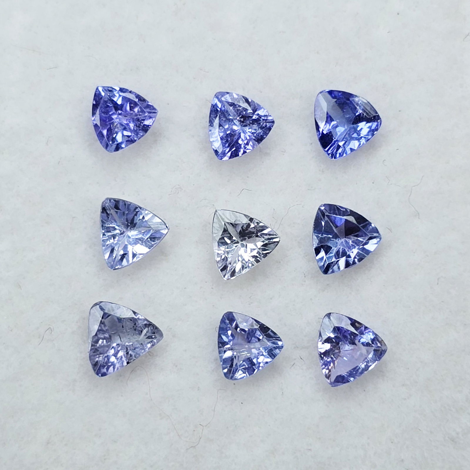 2.04 Ct Natural Tanzanite Trillion Set (1 of 2)