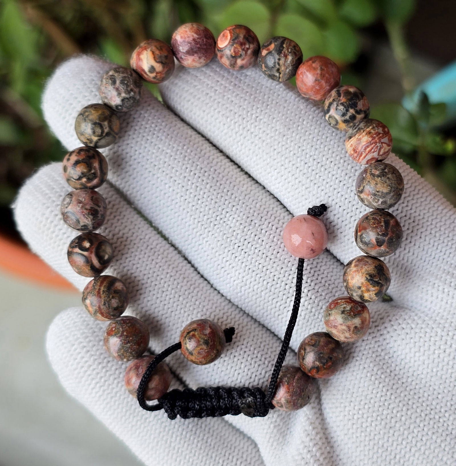 85.95 Ct Natural Leopard Jasper Bead Bracelet (1 of 2)