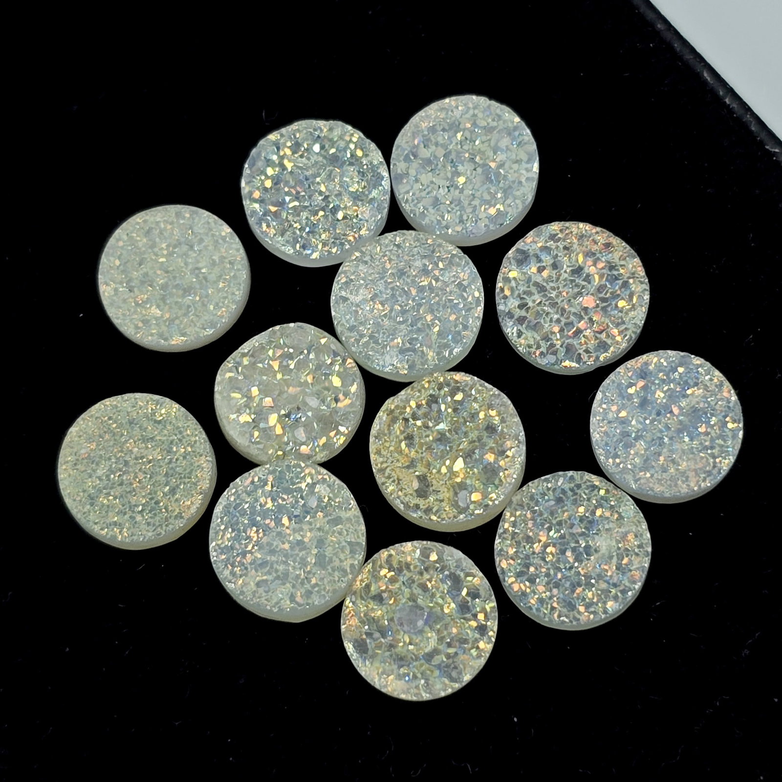 18.22 ct Natural Good Druzy Round Set (1 of 2)
