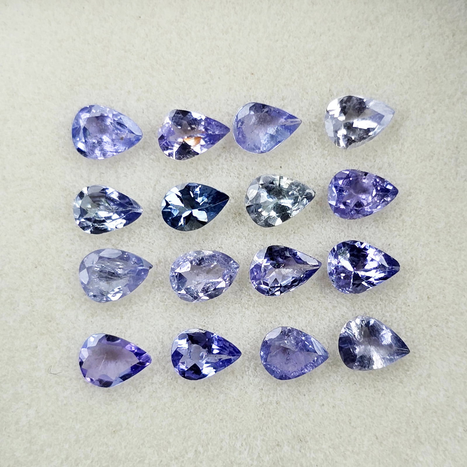 2.10 Ct Natural Tanzanite Pear Set (1 of 2)