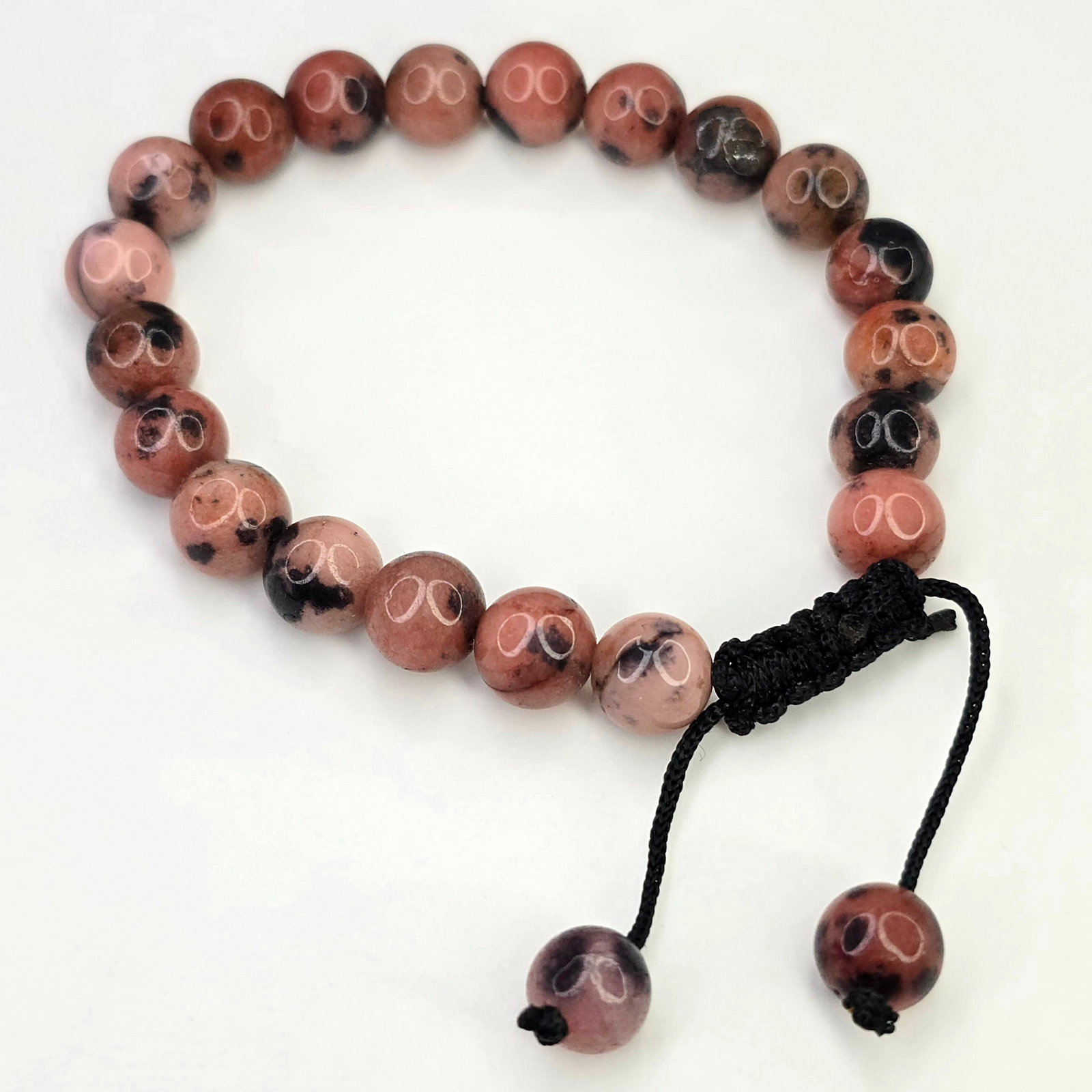 89.60 Ct Natural Rhodonite Bead Bracelet: Gemstones: Natural Onyx /Carat Weights: 89.60 ct /Size or Dimensions: 8.50 mm /Treatment: No