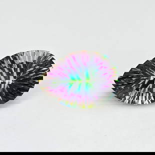 10.23 ct "Top Qulaity" Rainbow Mystic Quartz Concave: Gemstones: Mystic Quartz /Carat Weights: 10.23 ct /Size or Dimensions: 16 X 12 X 8 mm /Treatment: Coated