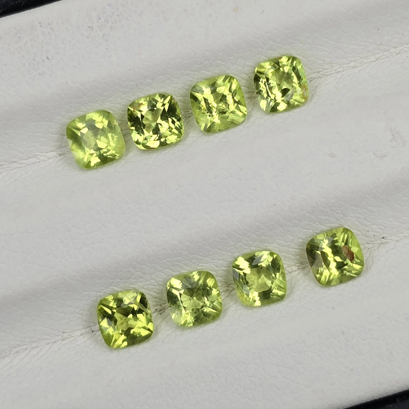 2.56 ct "AAA Grade" Natural Peridot Cushion Set (1 of 3)