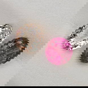 1.24 ct Natural Pink And Orangey Peach Tourmaline Pair: Gemstones: Natural Tourmaline /Carat Weights: 1.24 ct /Size or Dimensions: 5 X 3.50 mm