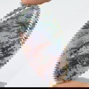67 Ct Natural Moss Agate: Gemstones: Natural Agate /Carat Weights: 67 ct /Size or Dimensions: 50 X 25 X 6 mm /Treatment: No