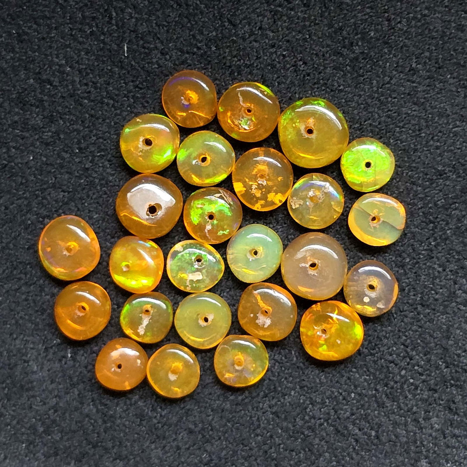 6.72 Ct Natural Orange Fire Opal Loose Beads: Gemstones: Natural Orange Fire Opal / Carat Weights: 6.72 ct / Size or Dimensions: 4 to 5 mm Approx / Treatment: Coated