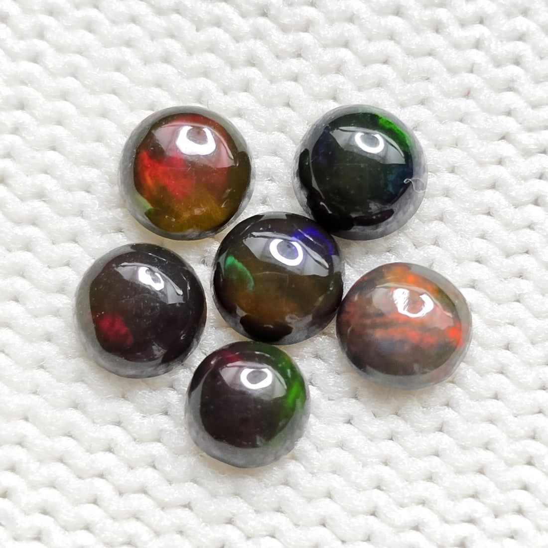 2.13 Ct "Play Of Colors" Natural Black Opal Set (1 of 3)