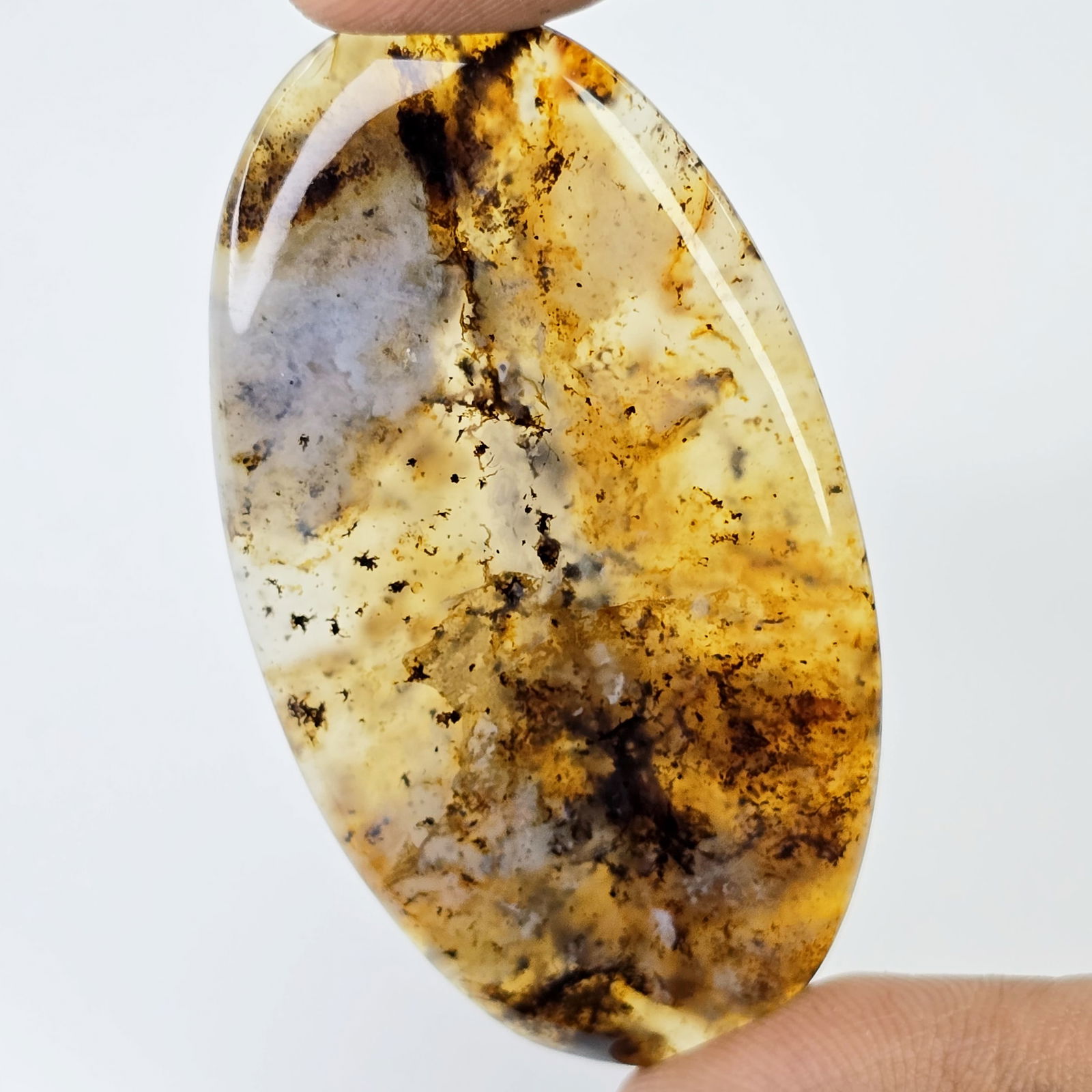 78.65 Ct Natural Montana Agate: Gemstones: Natural Agate /Carat Weights: 78.65 ct /Size or Dimensions: 56 X 31 X 5 mm /Treatment: No