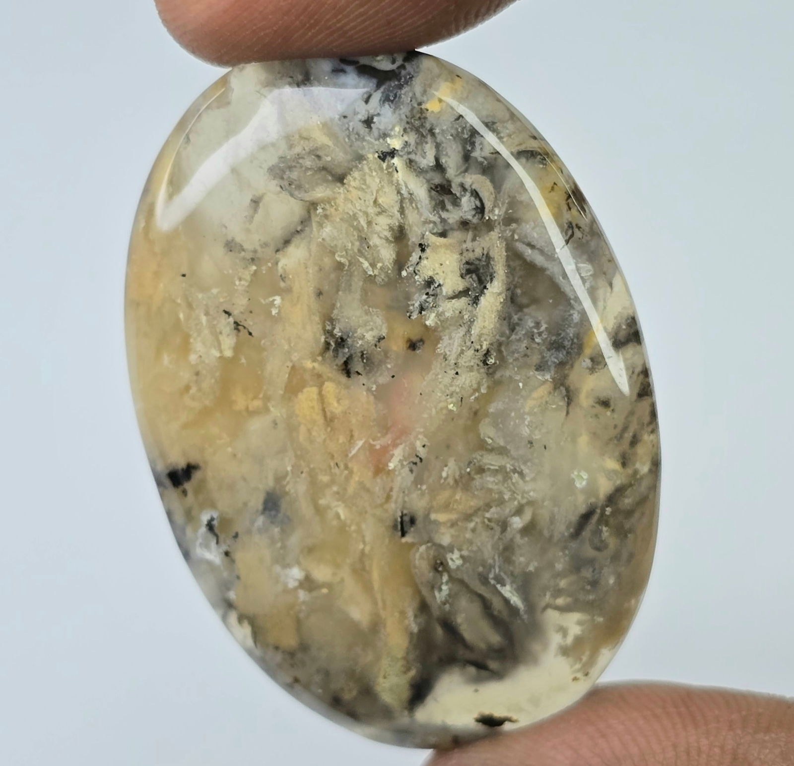 54.50 Ct Natural Tiger Dendrite Agate: Gemstones: Natural Agate /Carat Weights: 54.50 ct /Size or Dimensions: 41 X 29 X 5 mm /Treatment: No