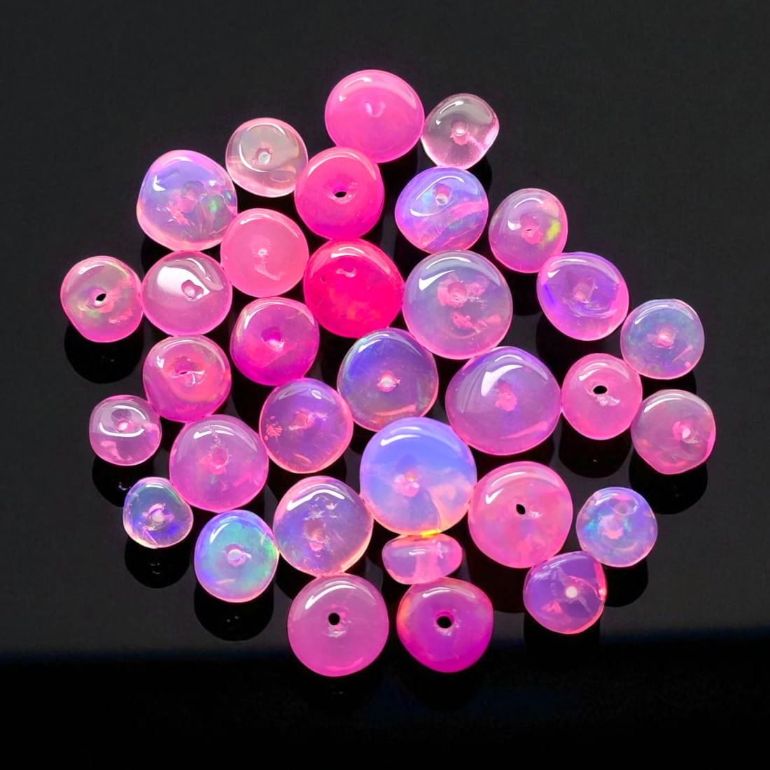 5.83 Ct Natural Pink Fire Opal Loose Beads: Gemstones: Natural Pink Fire Opal /Carat Weights: 5.83 ct /Size or Dimensions: 3 to 5 mm Approx /Treatment: Coated