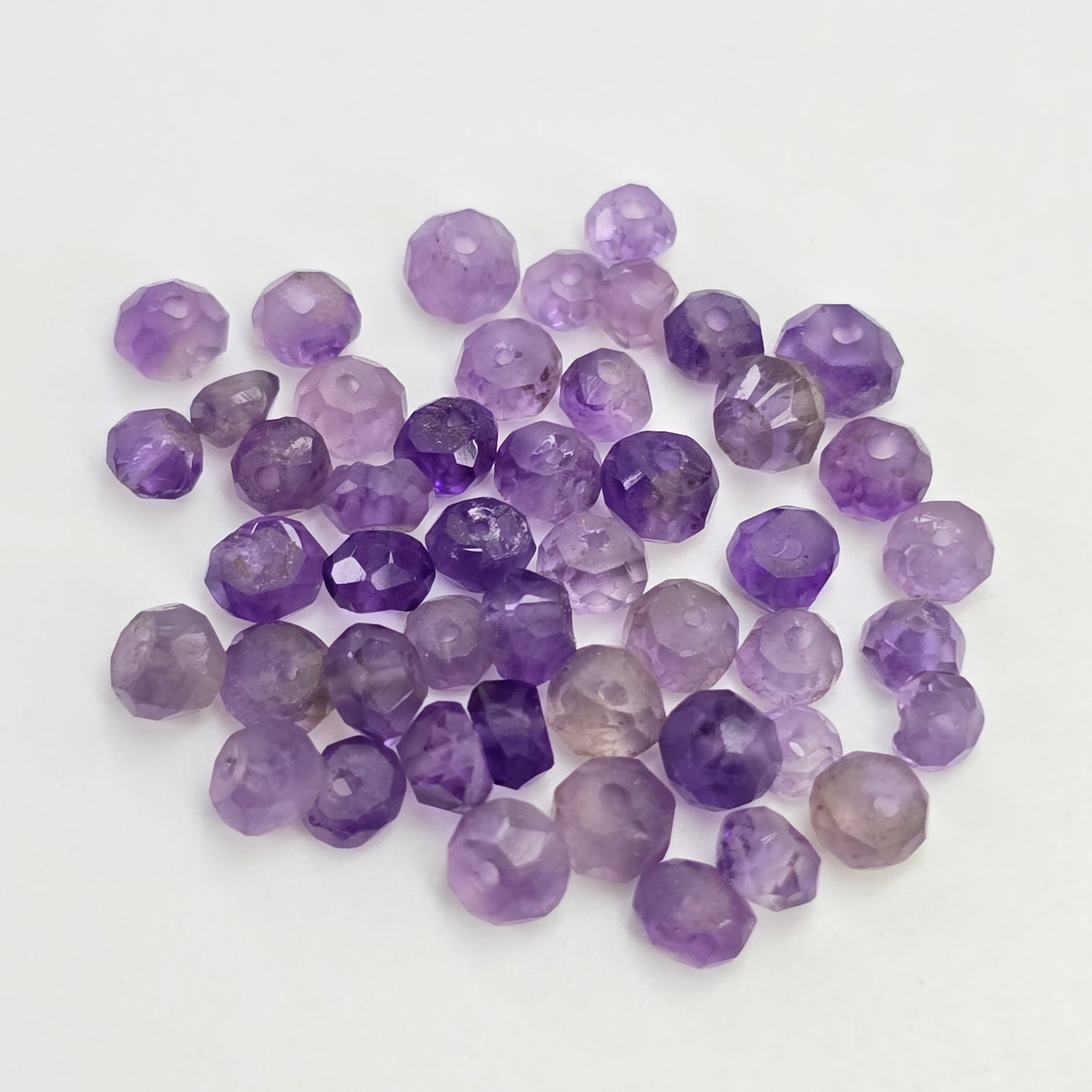 9.15 ct Natural Amethyst Loose Beads: Gemstones: Natural Amethyst /Carat Weights: 9.15 ct /Size or Dimensions: 3 to 4 mm Approx