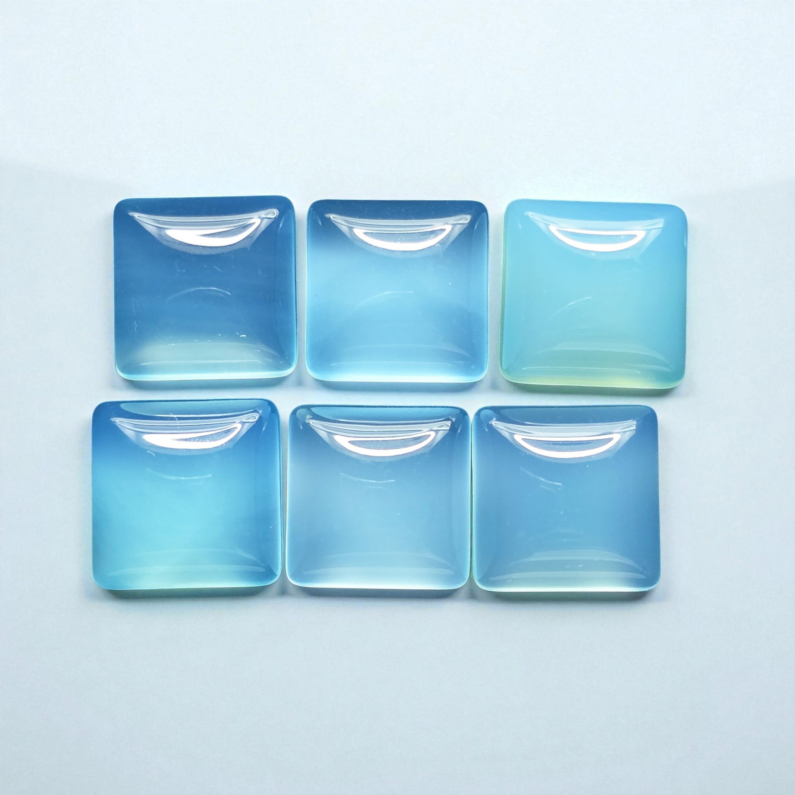 25.77 ct Natural Chalcedony Square Set: Gemstones: Natual Chalcedony /Carat Weights: 25.77 ct /Size or Dimensions: 10 X 10 mm