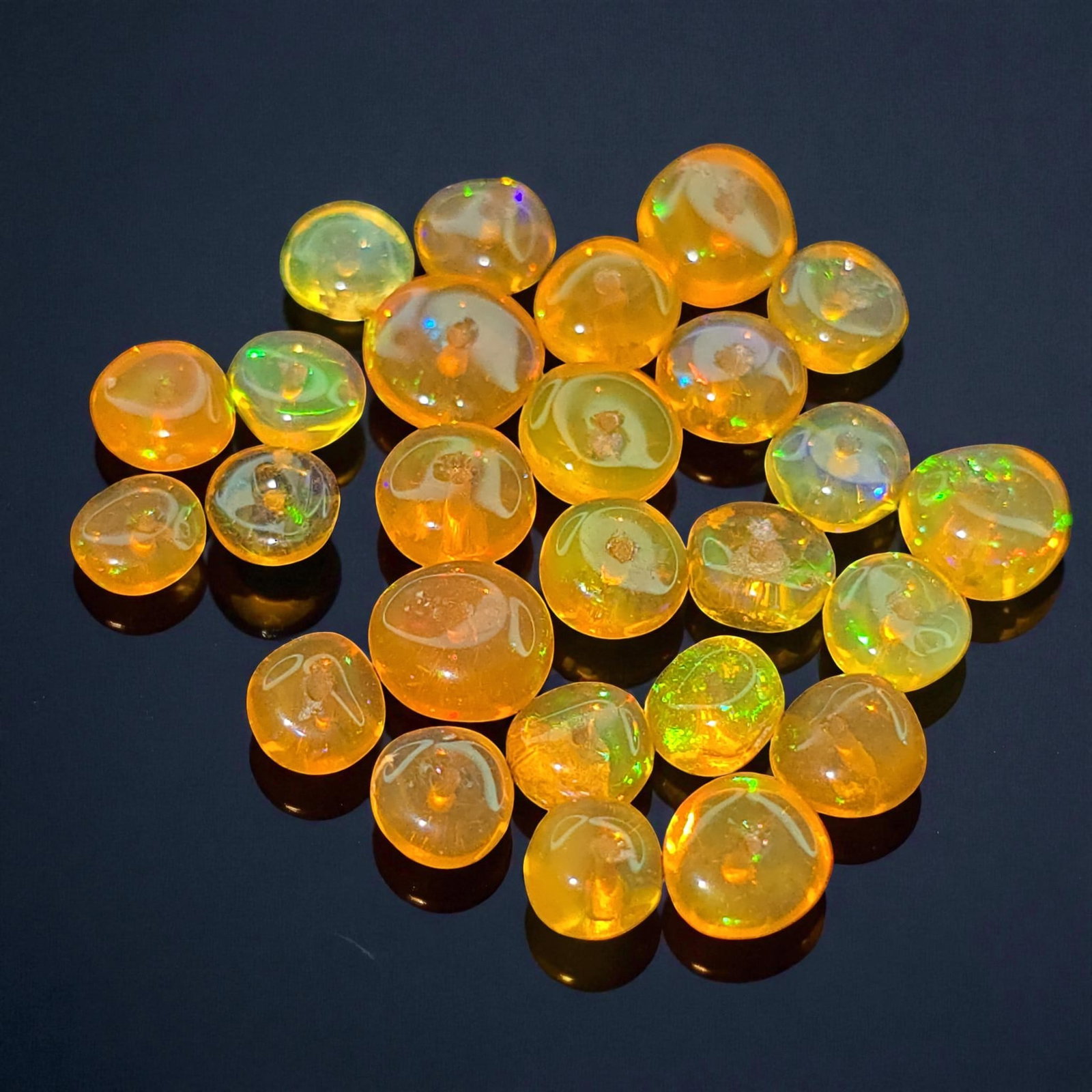 5.50 Ct Natural Orange Fire Opal Loose Beads: Gemstones: Natural Orange Fire Opal /Carat Weights: 5.50 ct /Size or Dimensions: 8 X 6 X 4.80 mm Approx /Treatment: Dyed