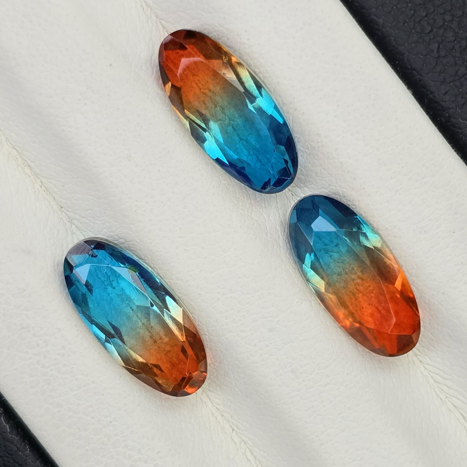 7.67 Ct "Beautiful"Aqua Terra Costa Doublet Quartz Set (1 of 2)