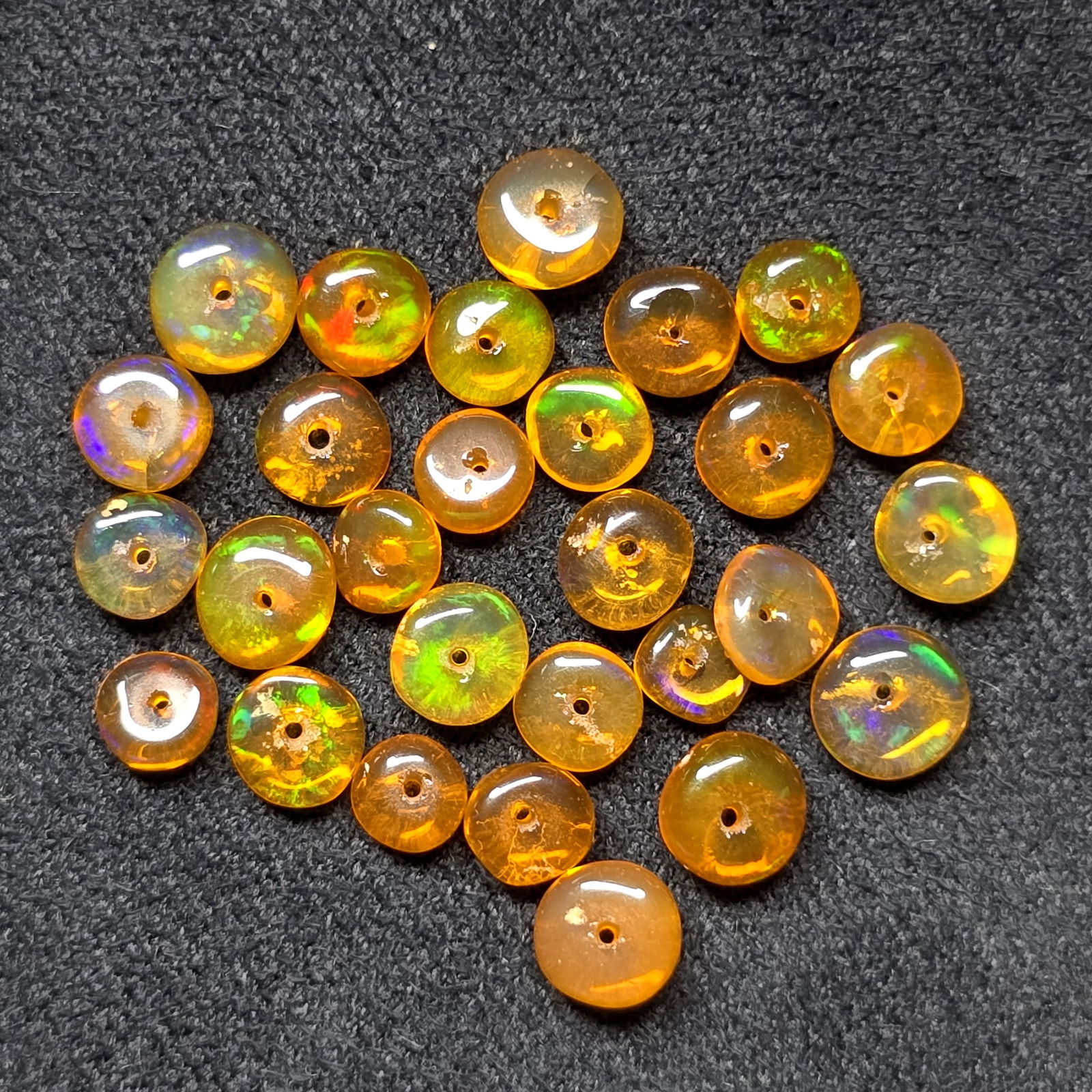 6.15 Ct Natural Orange Fire Opal Loose Beads: Gemstones: Natural Orange Fire Opal /Carat Weights: 6.15 ct /Size or Dimensions: 4 to 5 mm Approx /Treatment: Dyed