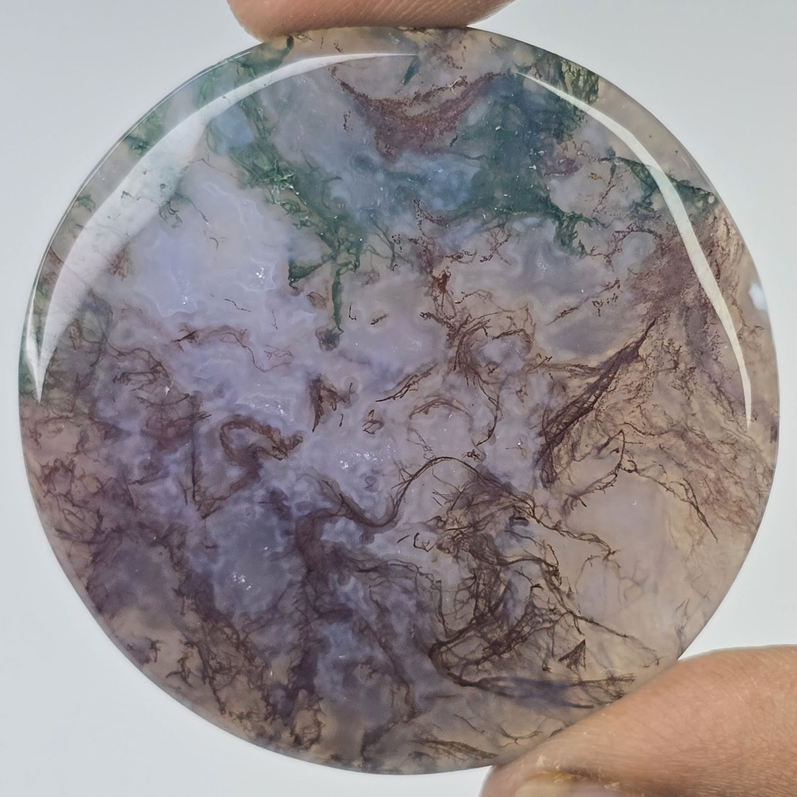 90.30 Ct Natural Moss Agate: Gemstones: Natural Agate /Carat Weights: 90.30 ct /Size or Dimensions: 41 X 41 X 6 MM Approx