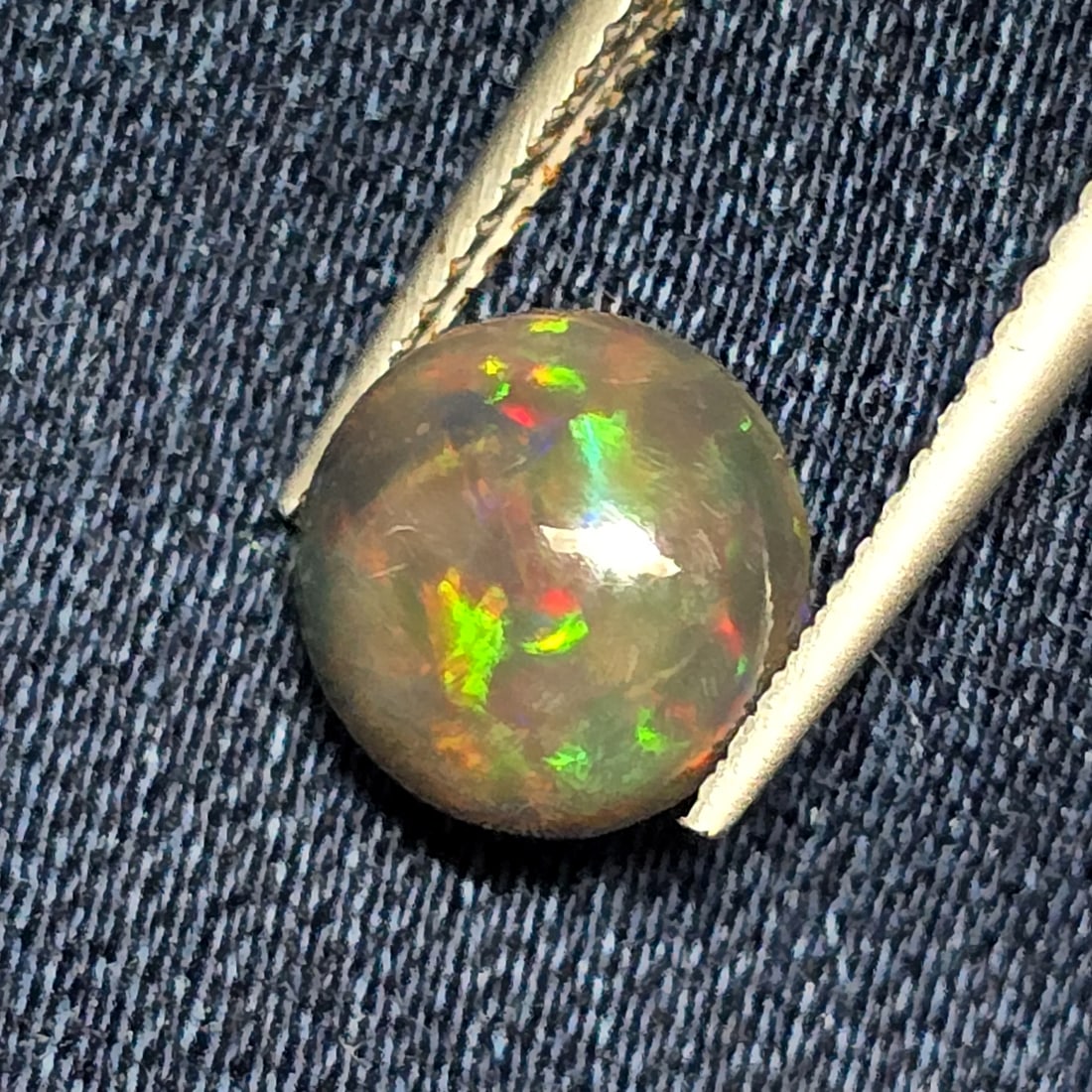 1.66 Ct "Play Of Colors" Natural Black Opal: Gemstones: Natural Black Fire Opal /Carat Weights: 1.66 ct /Size or Dimensions: 8.80 X 8.80 X 4.30 mm /Treatment: Heated