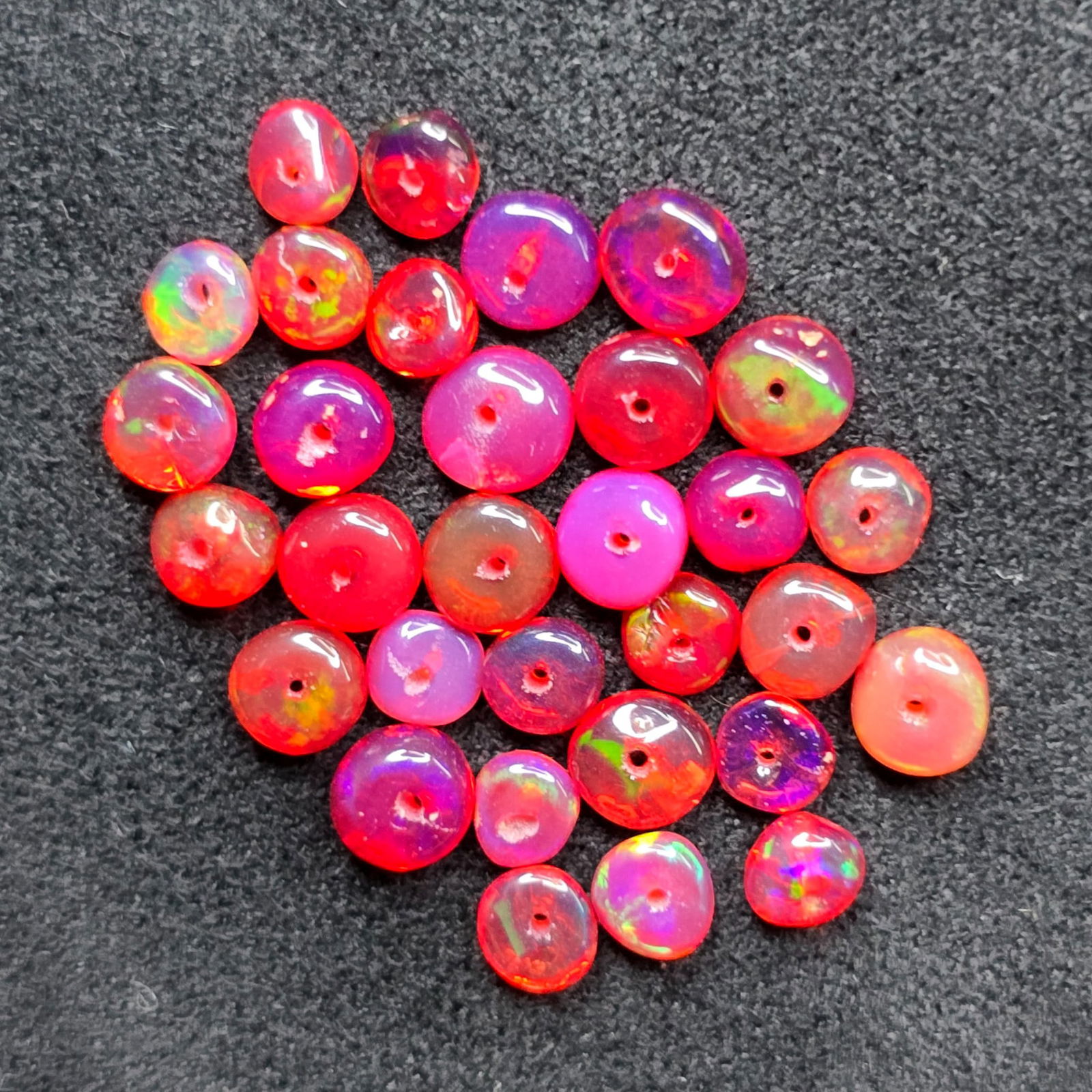 5.68 Ct Natural Red Fire Opal Loose Beads (1 of 2)