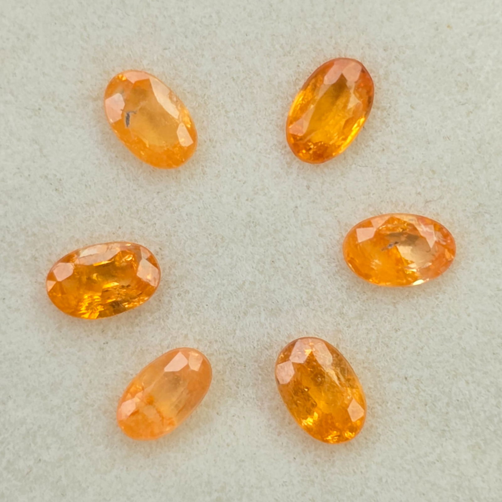 2 Ct Natural Fanta Orange Spessertite Garnet Set: Gemstones: Natural Spessertite Garnet /Carat Weights: 2 ct /Size or Dimensions: 5 X 3 mm /Treatment: None
