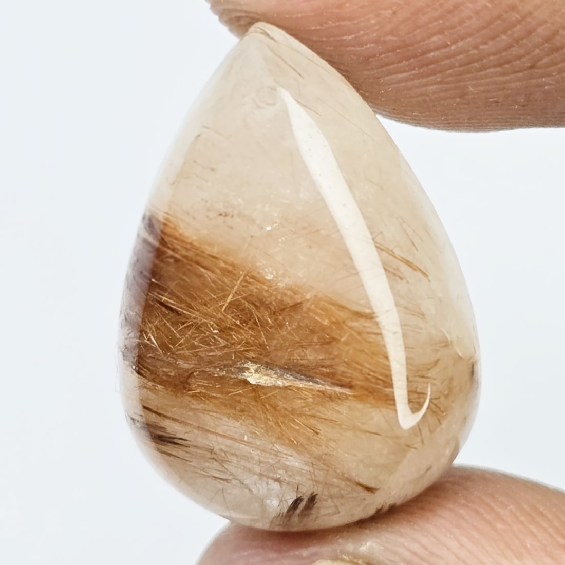 13.30 ct Natural Copper Rutile Quartz: Gemstones: Natural Smoky Quartz /Carat Weights: 13.30 ct /Size or Dimensions: 19 X 13 X 6 mm /Treatment: No