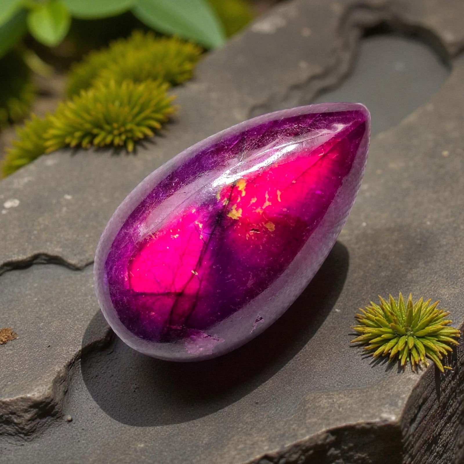 41.91 Ct "Stunning" Purple Fire Labradorite: Gemstones: Natural Labradorite /Carat Weights: 41.91 ct /Size or Dimensions: 32 X 19 X 9 mm /Treatment: Color Dyed