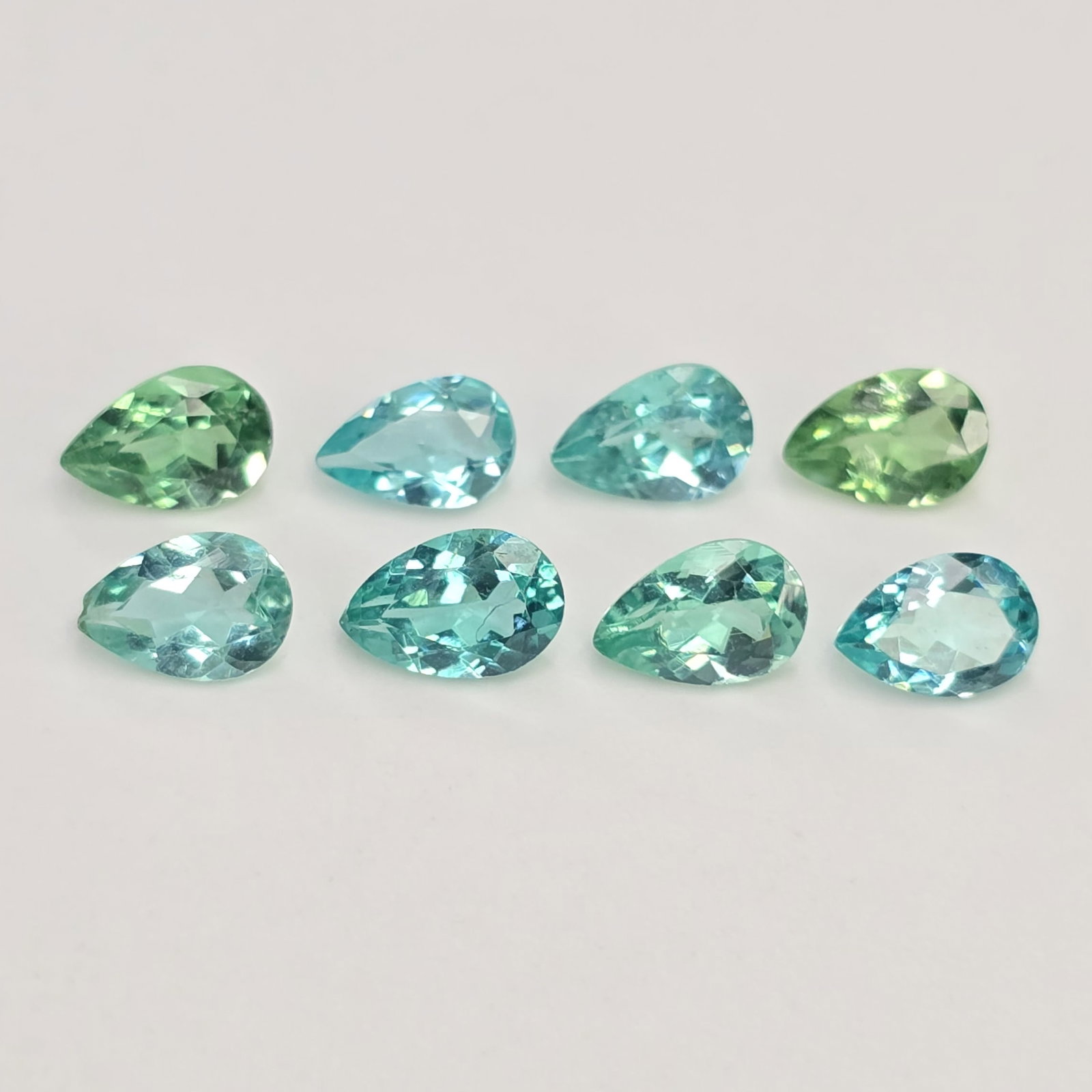 3.48 ct Natural Paraiba Neon Green Apatite Set: Gemstones: Natural Neon Apatite /Carat Weights: 3.48 ct /Size or Dimensions: 6 X 4 mm Approx