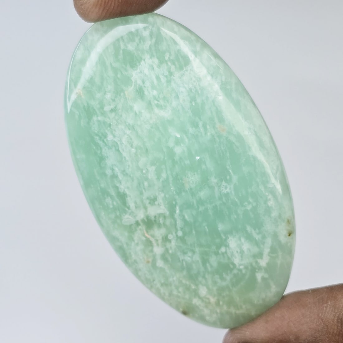 101.85 Ct Natural Green Amazonite: Gemstones: Natural Amazonite /Carat Weights: 101.85 ct /Size or Dimensions: 55 X 31 X 7 MM Approx