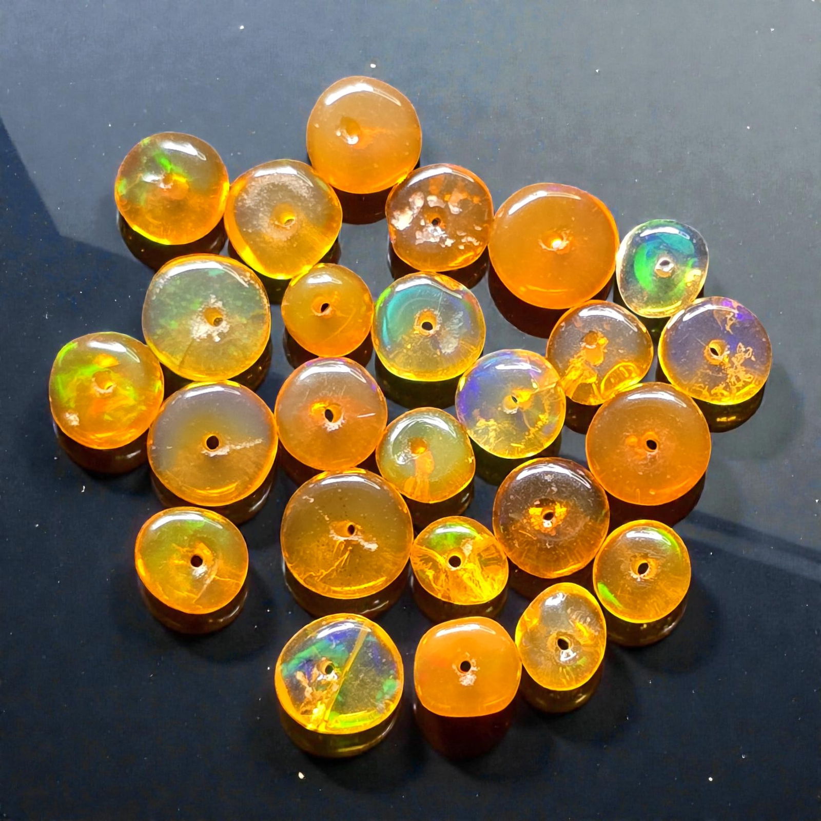 5 Ct Natural Orange Fire Opal Loose Beads: Gemstones: Natural Orange Fire Opal /Carat Weights: 5 ct /Size or Dimensions: 4 to 5 mm Approx /Treatment: Dyed