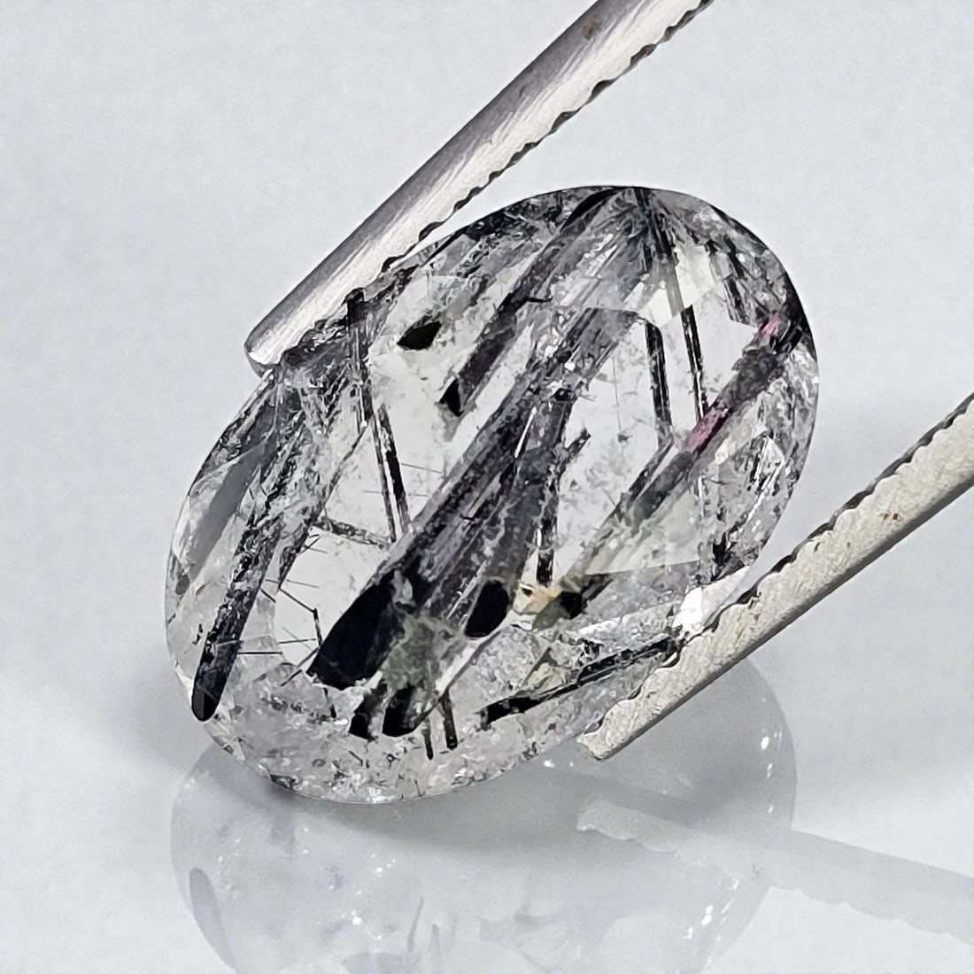 3.30 ct Natural Black Rutile Quartz Oval Cut: Gemstones: Natural Rutile Quartz /Carat Weights: 3.30 ct /Size or Dimensions: 12.70 X 8.30 X 5 mm /Treatment: No