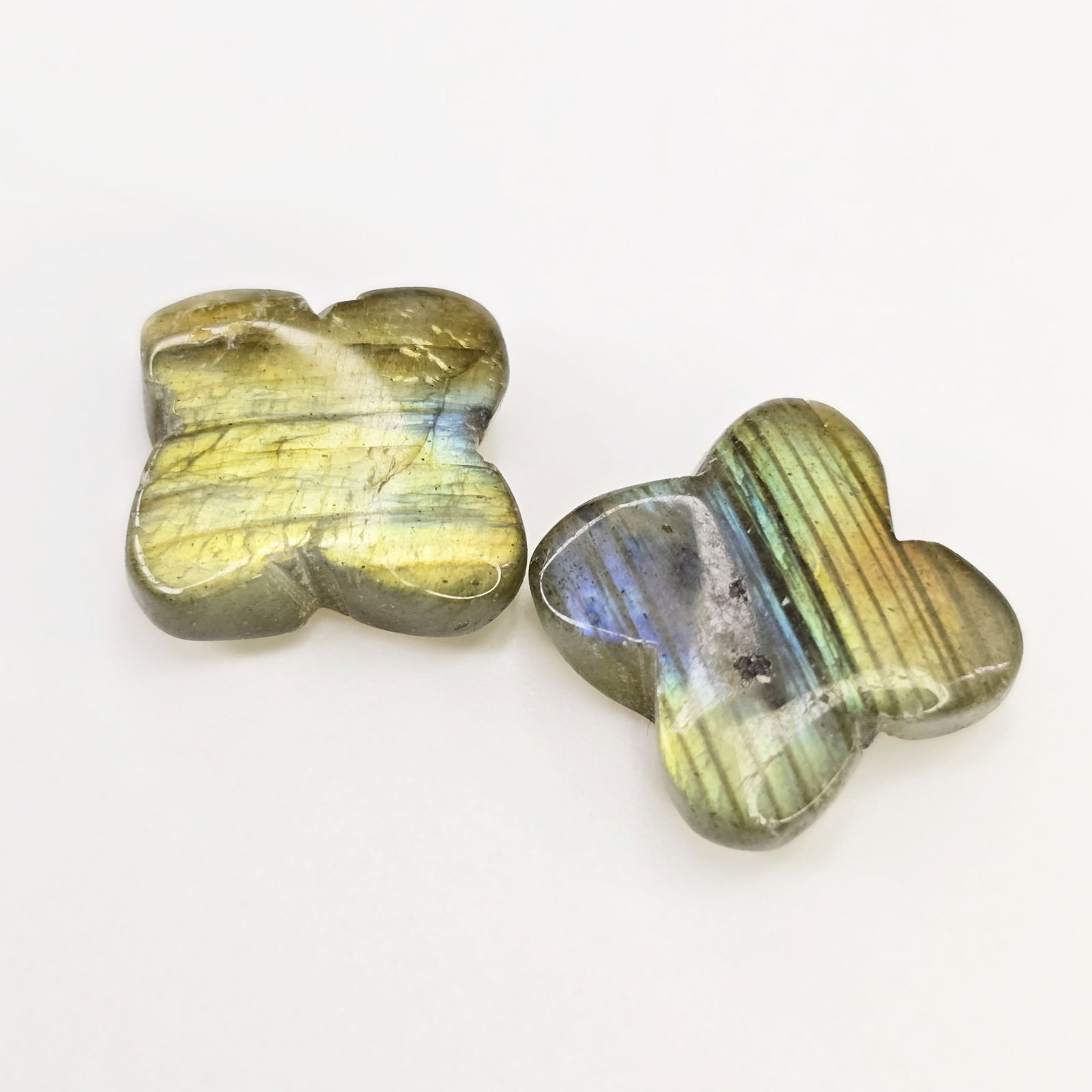 18.45 Ct Natural Labradorite Star Pair: Gemstones: Natural LabradoriteCarat Weights: 18.45 ct Size/Dimensions: 14 X 14 mm ApproxTreatment: No