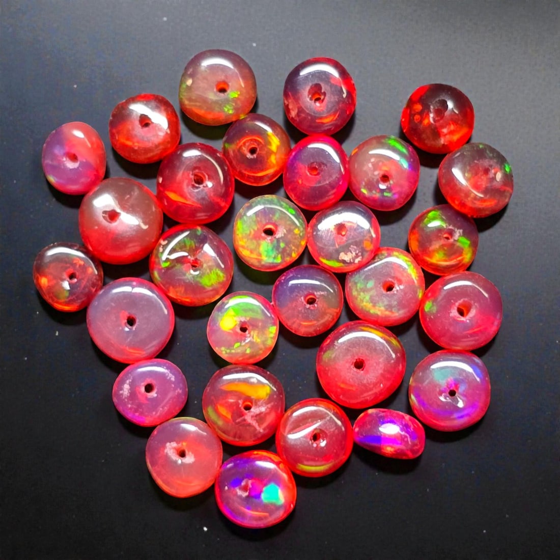 5.01 Ct Natural Red Fire Opal Loose Beads: Gemstones: Natural Red Fire Opal /Carat Weights: 5.01 ct /Size or Dimensions: 4 to 5 mm Approx /Treatment: Coated