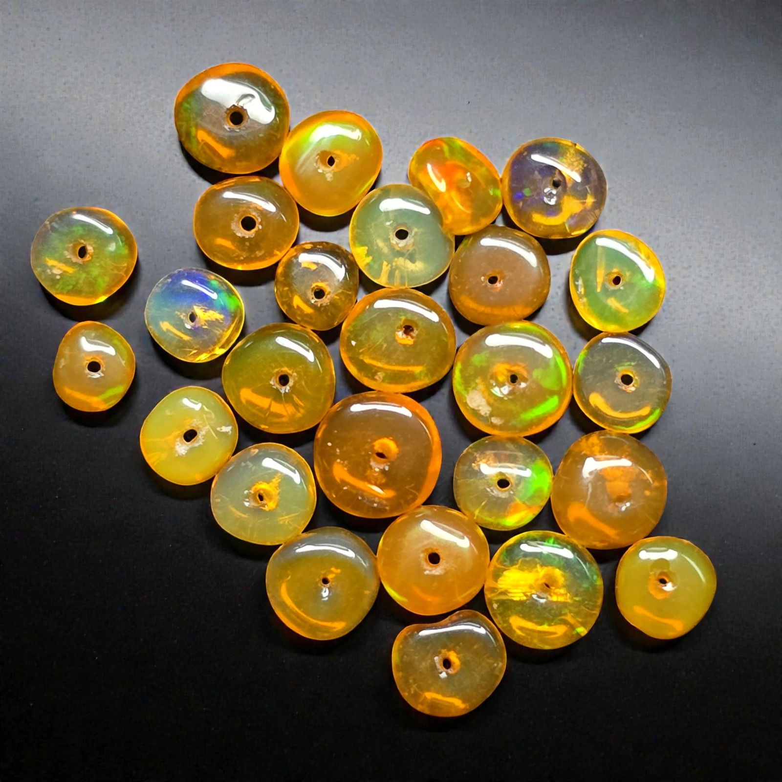 5.57 Ct Natural Orange Fire Opal Loose Beads: Gemstones: Natural Orange Fire Opal /Carat Weights: 5.57 ct /Size or Dimensions: 4 to 5 mm Approx /Treatment: Dyed